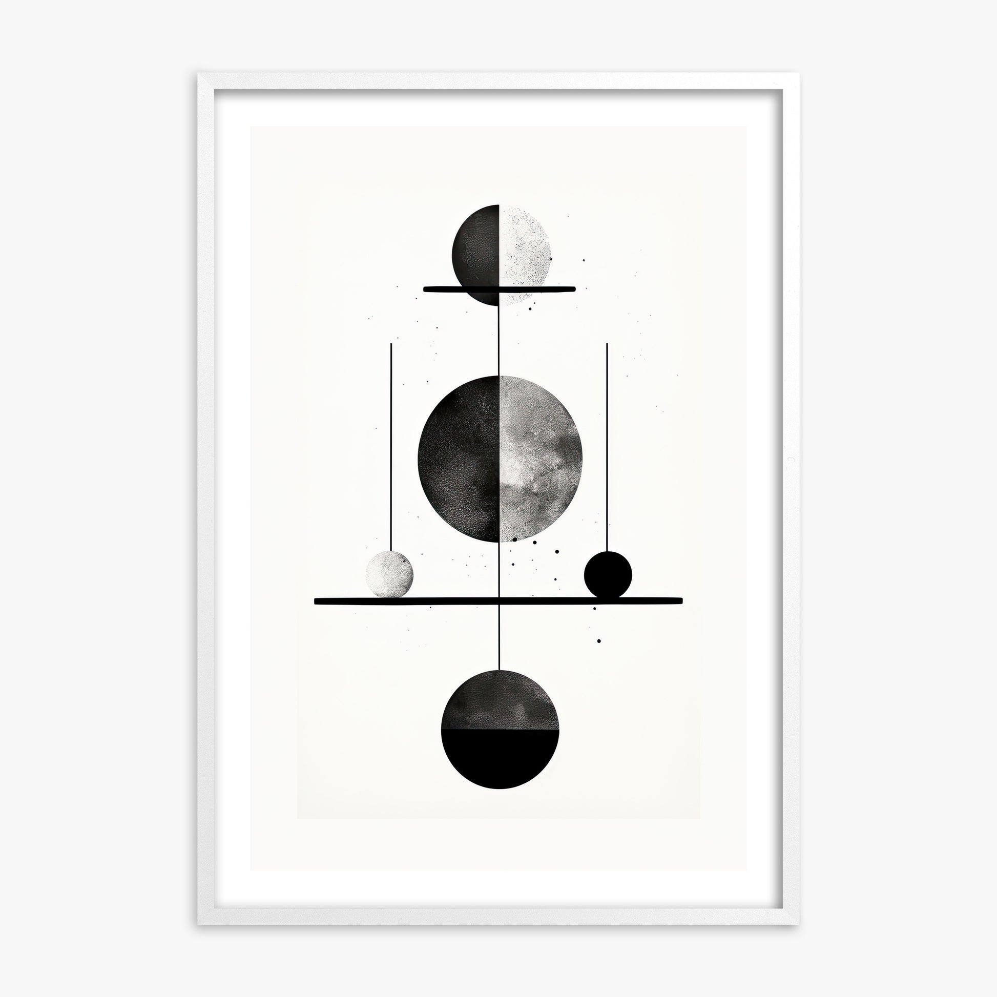 Equilibrium Spheres, 70x100cm Whitek Framed Art Reproduction