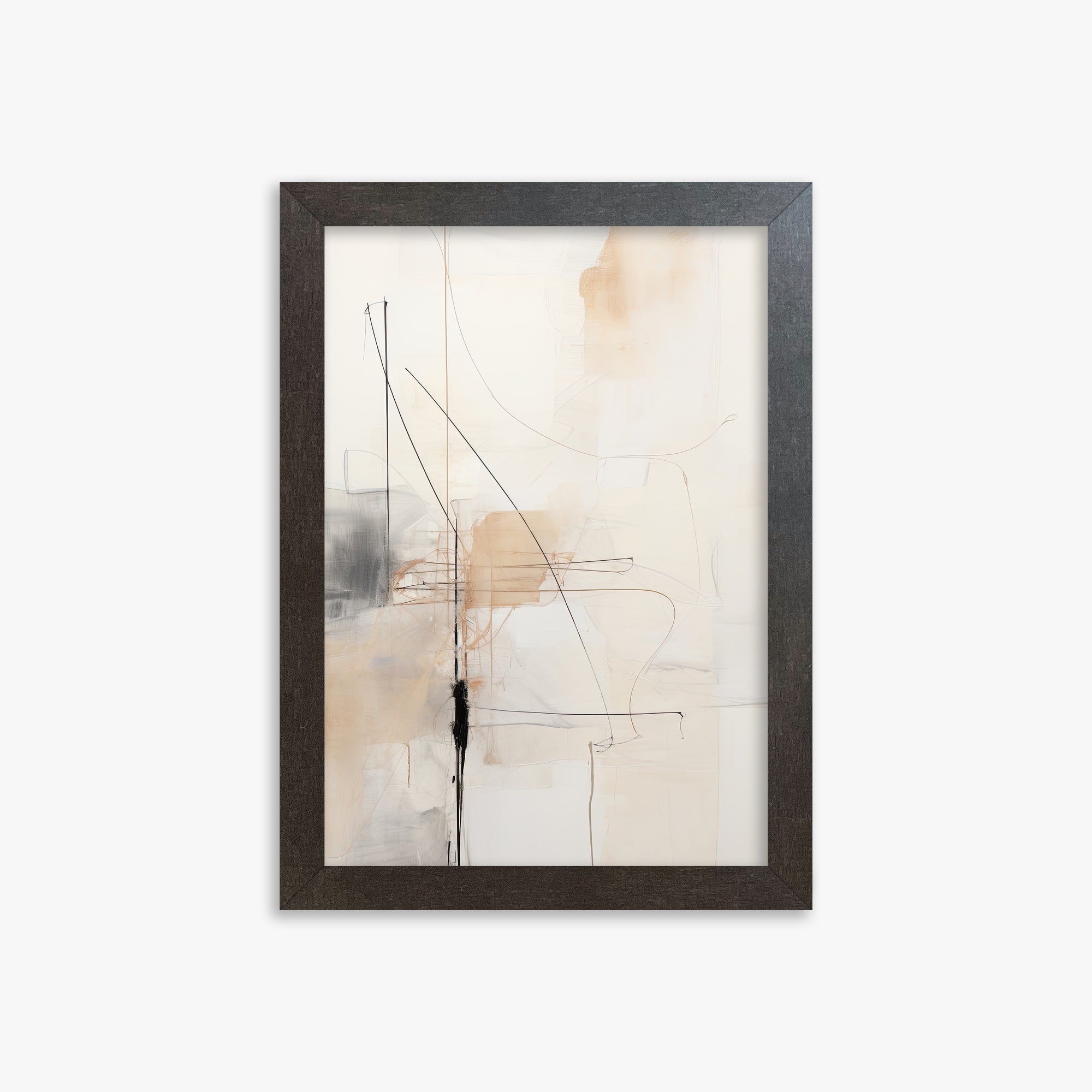 Veiled Blueprint, 21x30cm Framed Art Reproduction With Espresso Frame