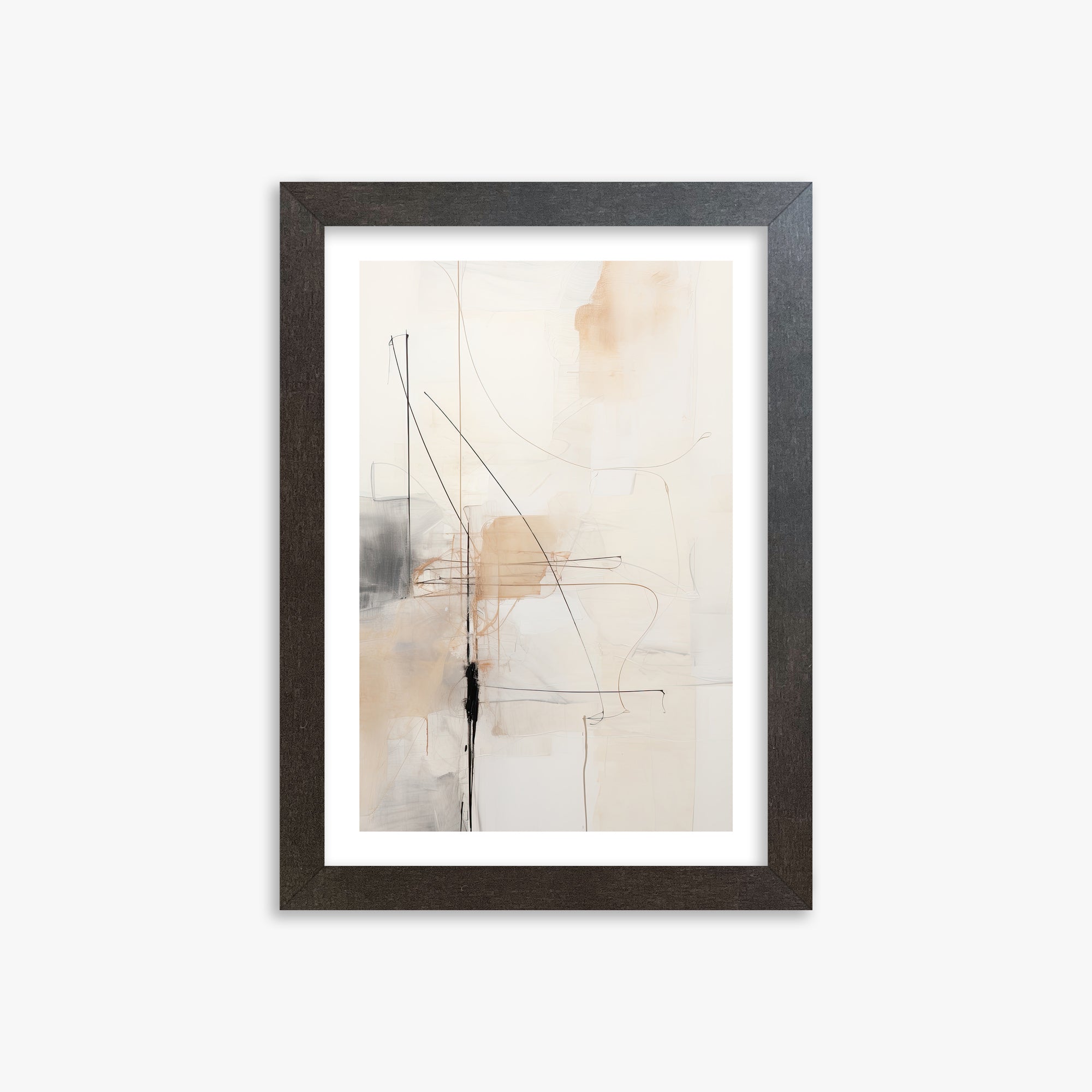 Veiled Blueprint, 21x30cm Framed Art Reproduction With Espresso Frame