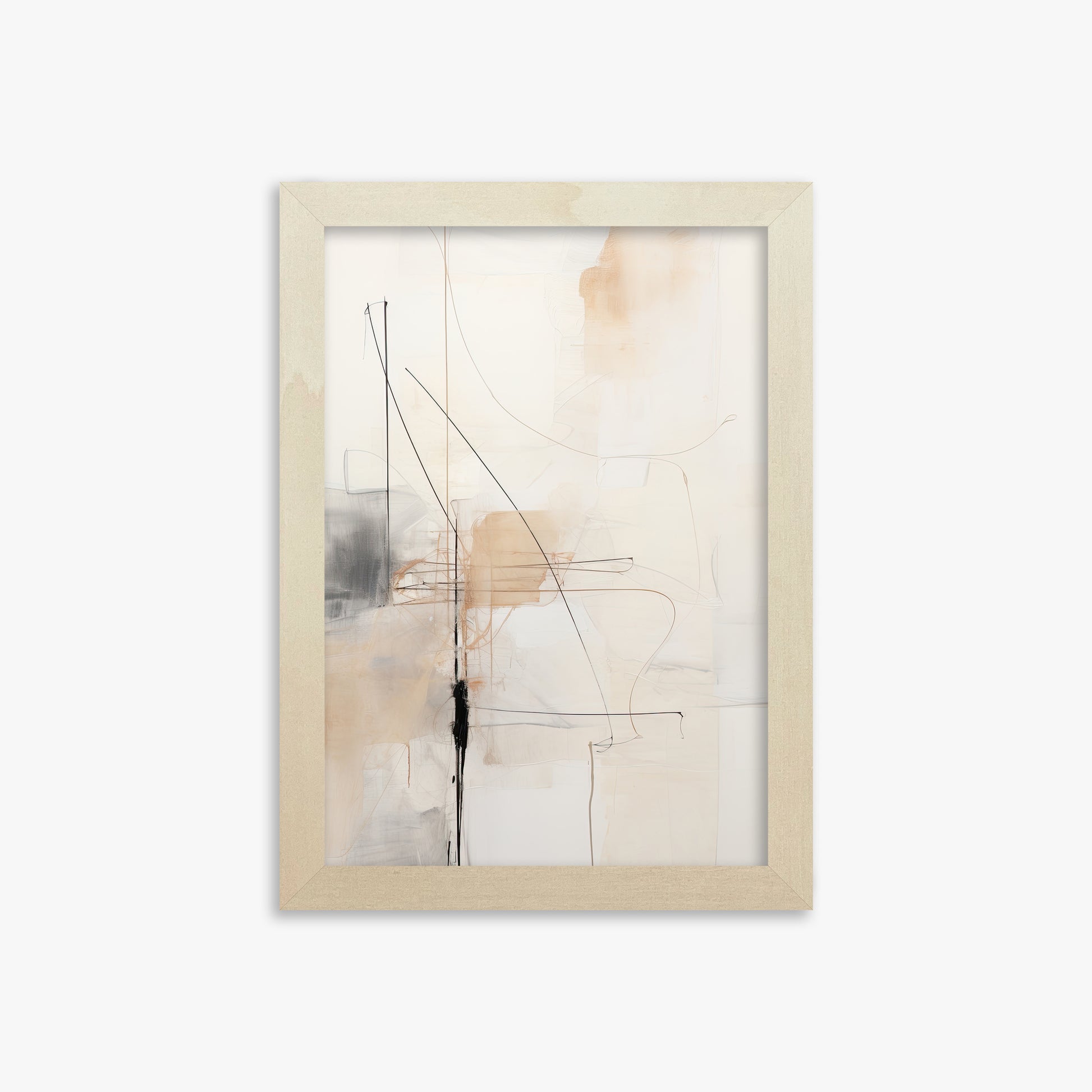 Veiled Blueprint, 21x30cm Framed Art Reproduction With Lime Wood Frame