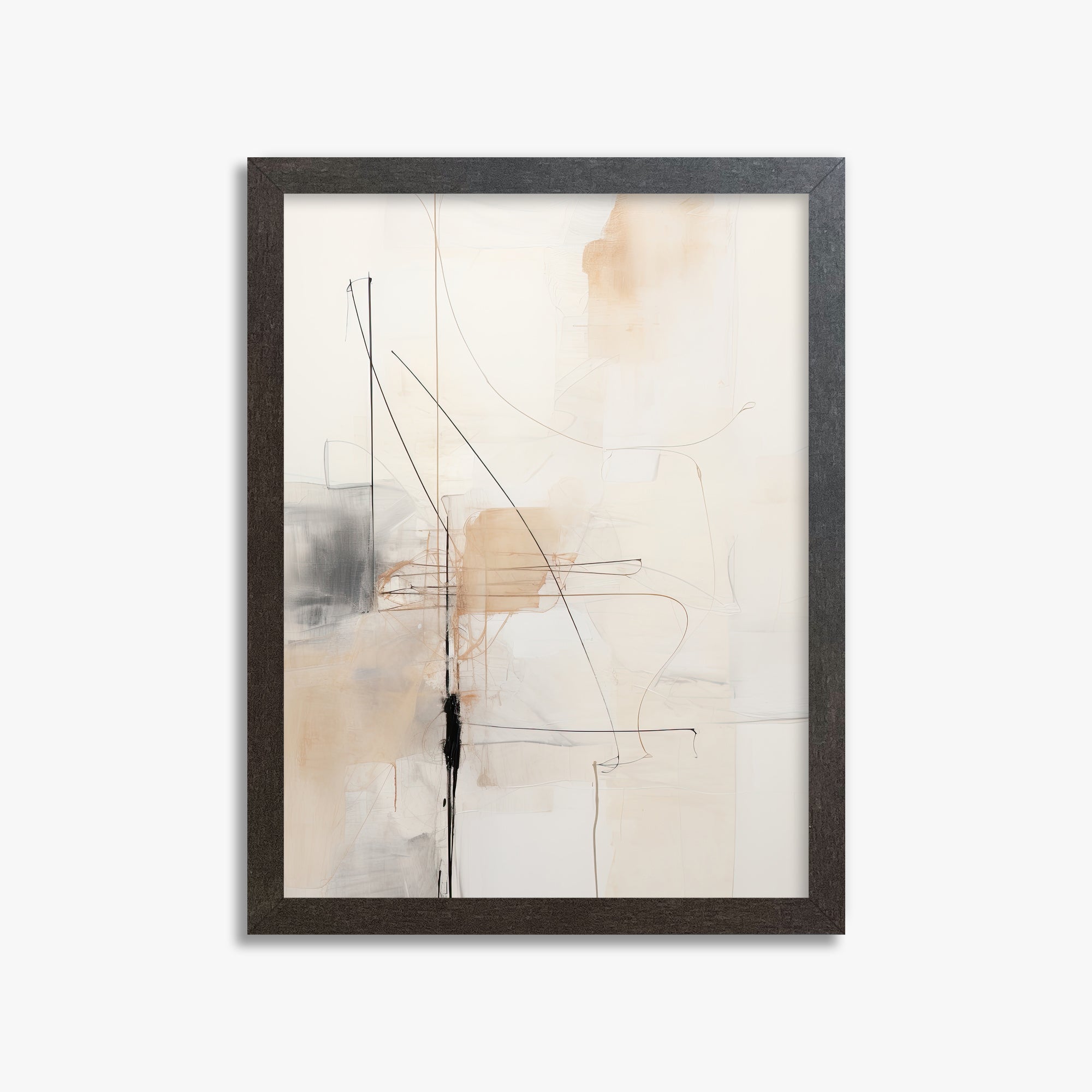 Veiled Blueprint, 30x40cm Framed Art Reproduction With Espresso Frame