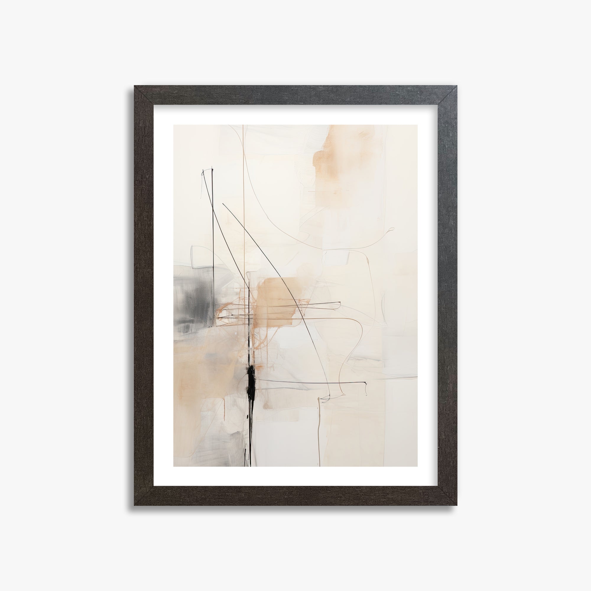 Veiled Blueprint, 30x40cm Framed Art Reproduction With Espresso Frame