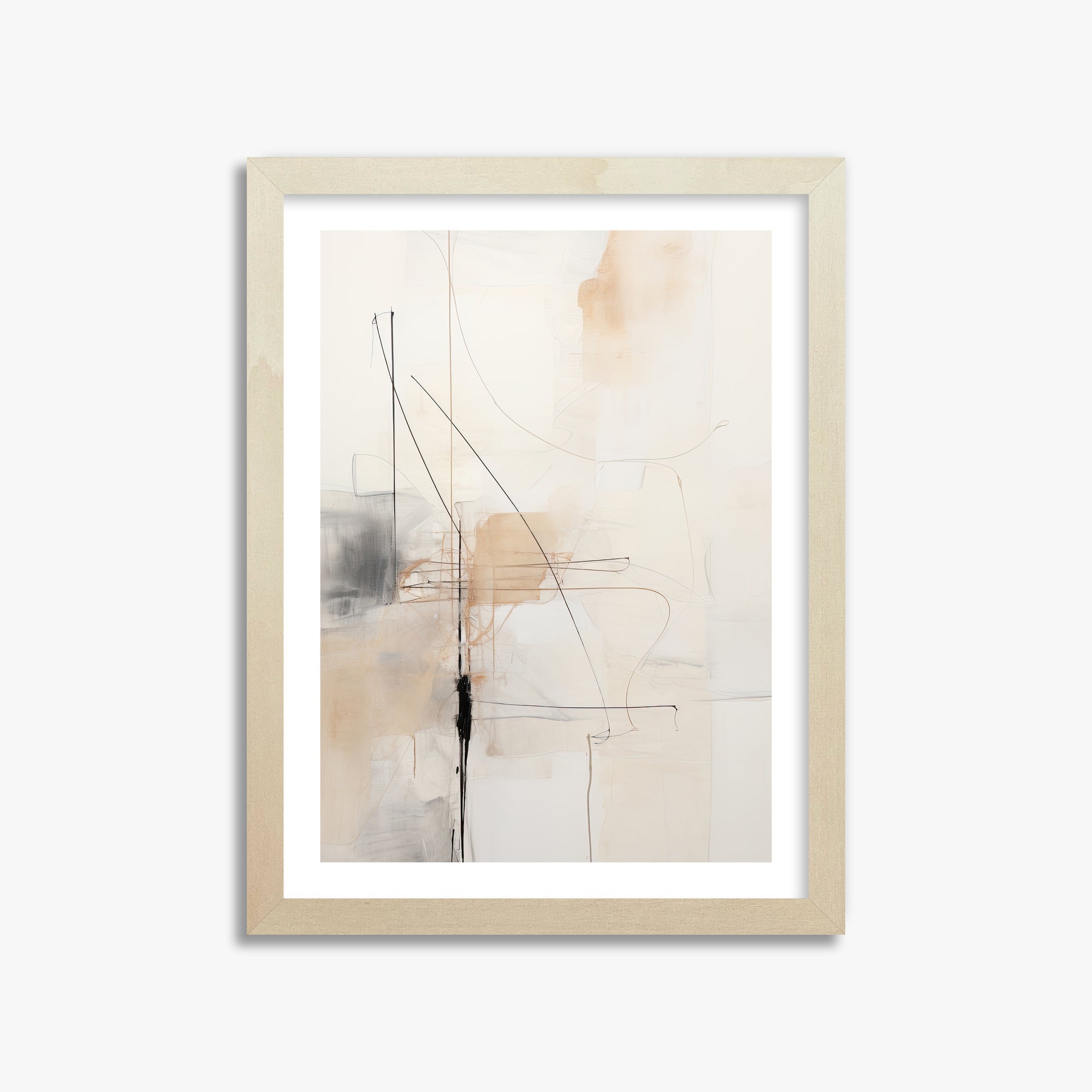 Veiled Blueprint, 30x40cm Framed Art Reproduction With Lime Wood Frame
