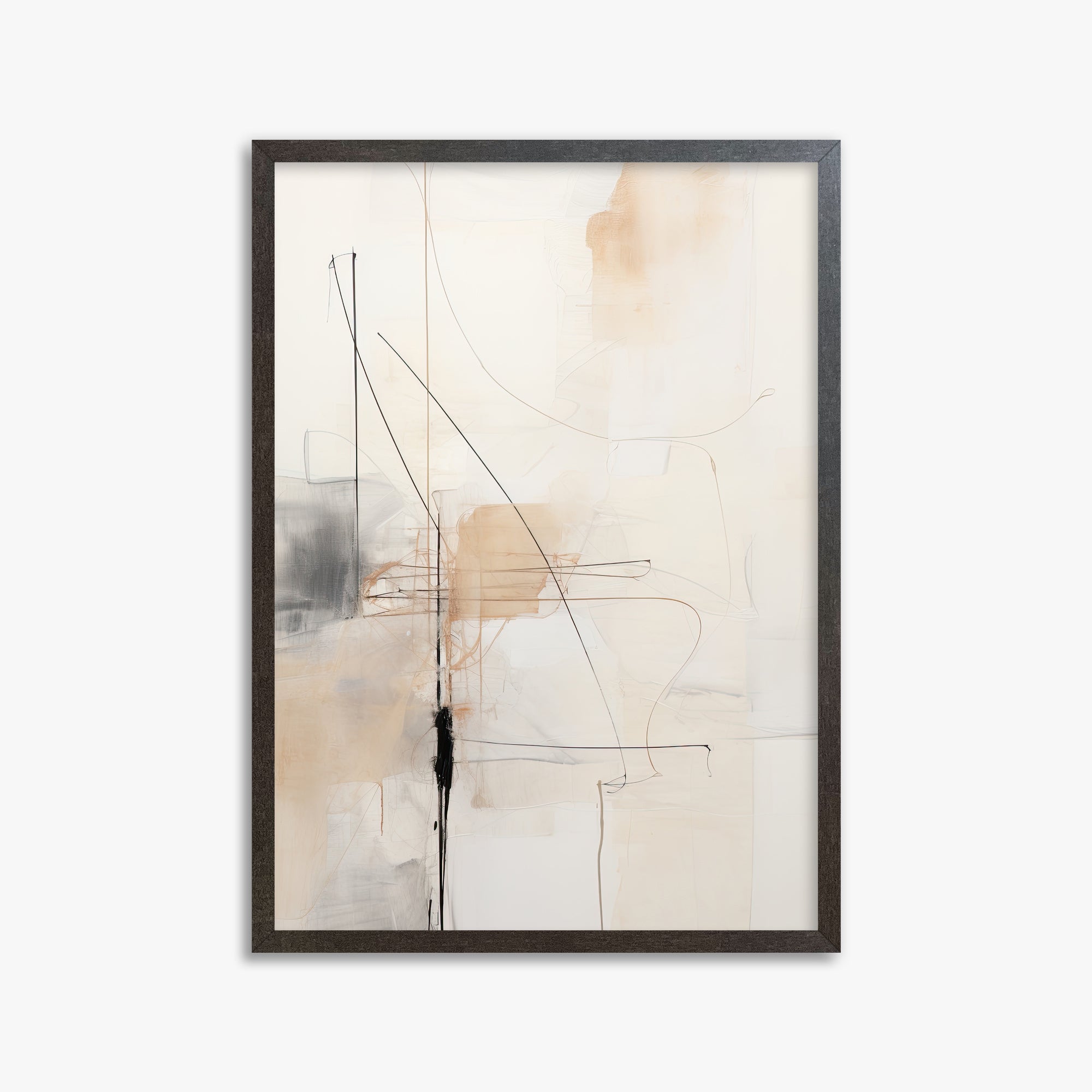 Veiled Blueprint, 50x70cm Framed Art Reproduction With Espresso Frame