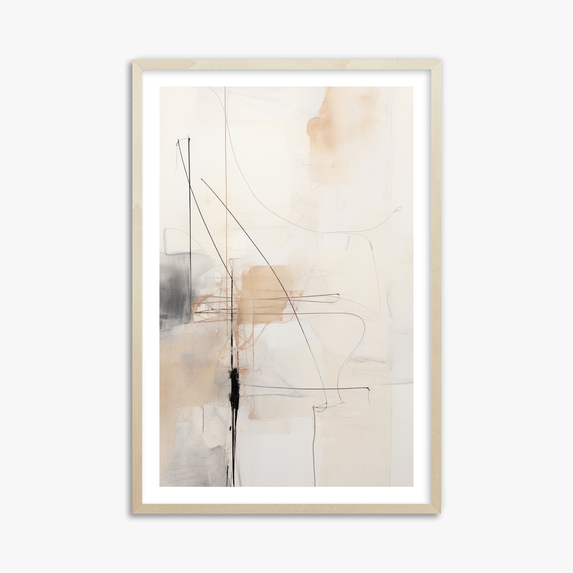 Veiled Blueprint, 61x91cm Framed Art Reproduction With Lime Wood Frame