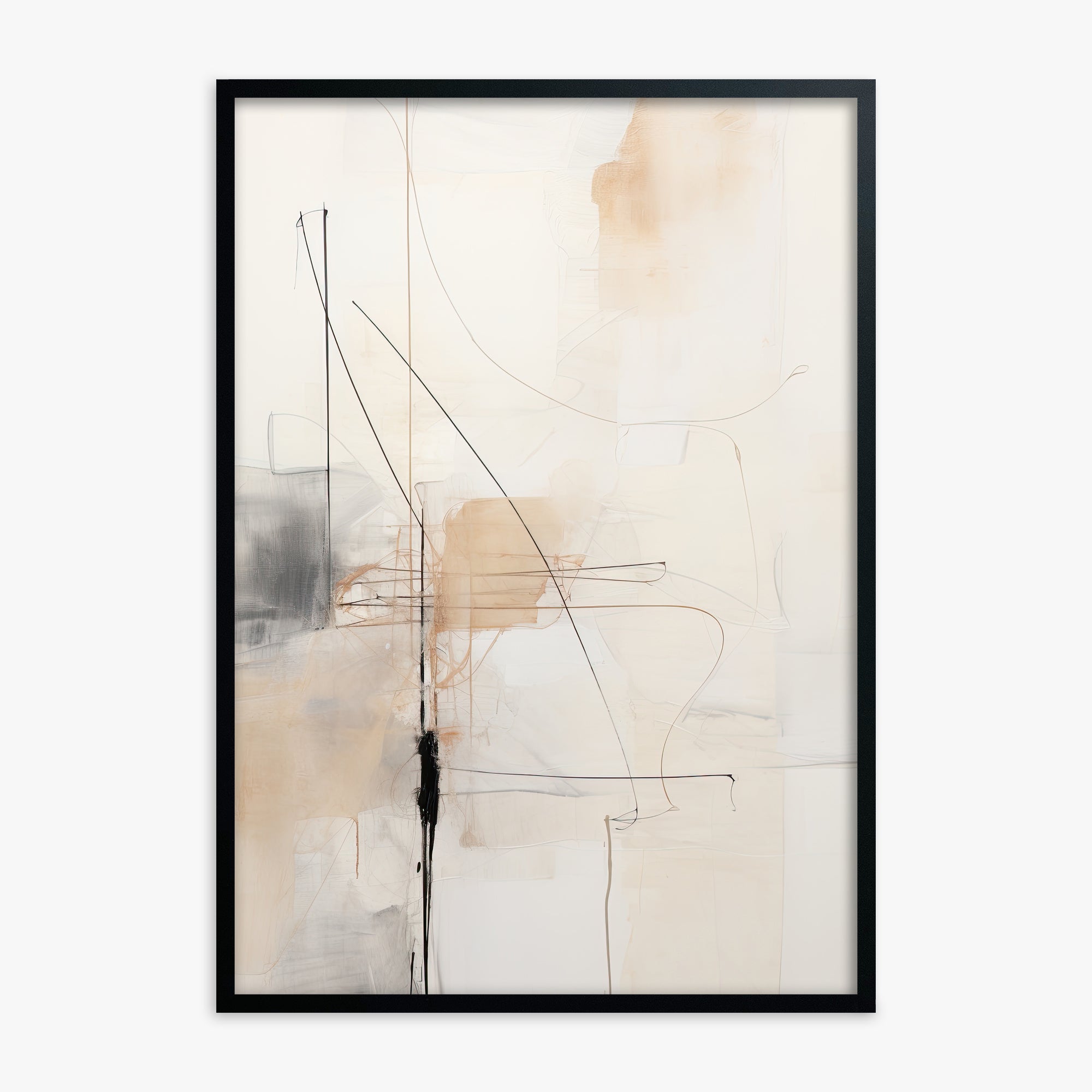 Veiled Blueprint, Black Framed Poster With Black Frame