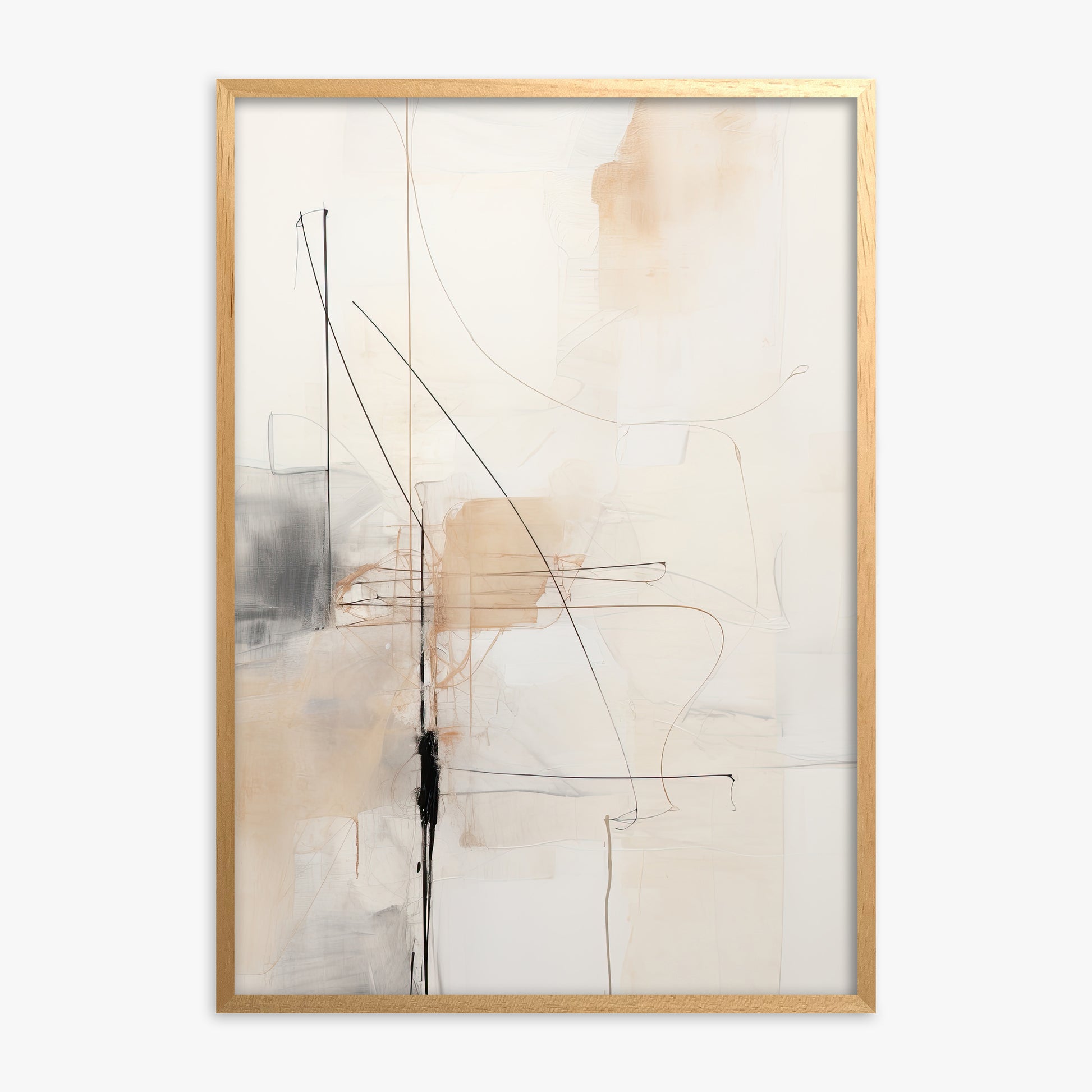 Veiled Blueprint, Oak Framed Poster With Oak Frame