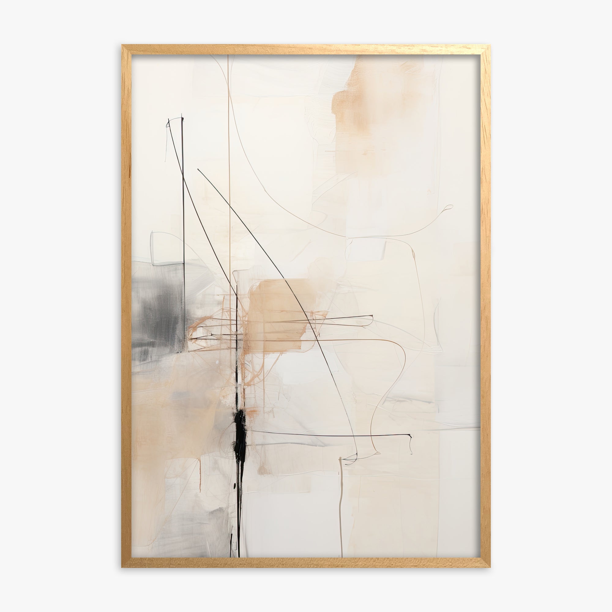 Veiled Blueprint, Oak Framed Poster With Oak Frame