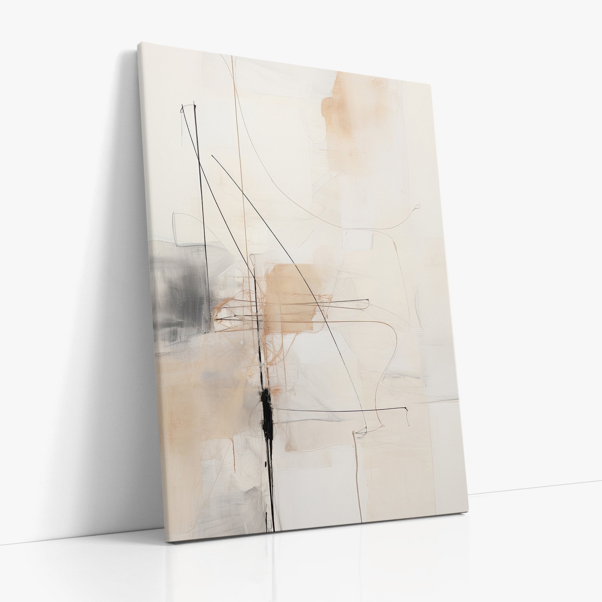 Veiled Blueprint, 70x100cm Satin Canvas Art Reproduction Left Angle