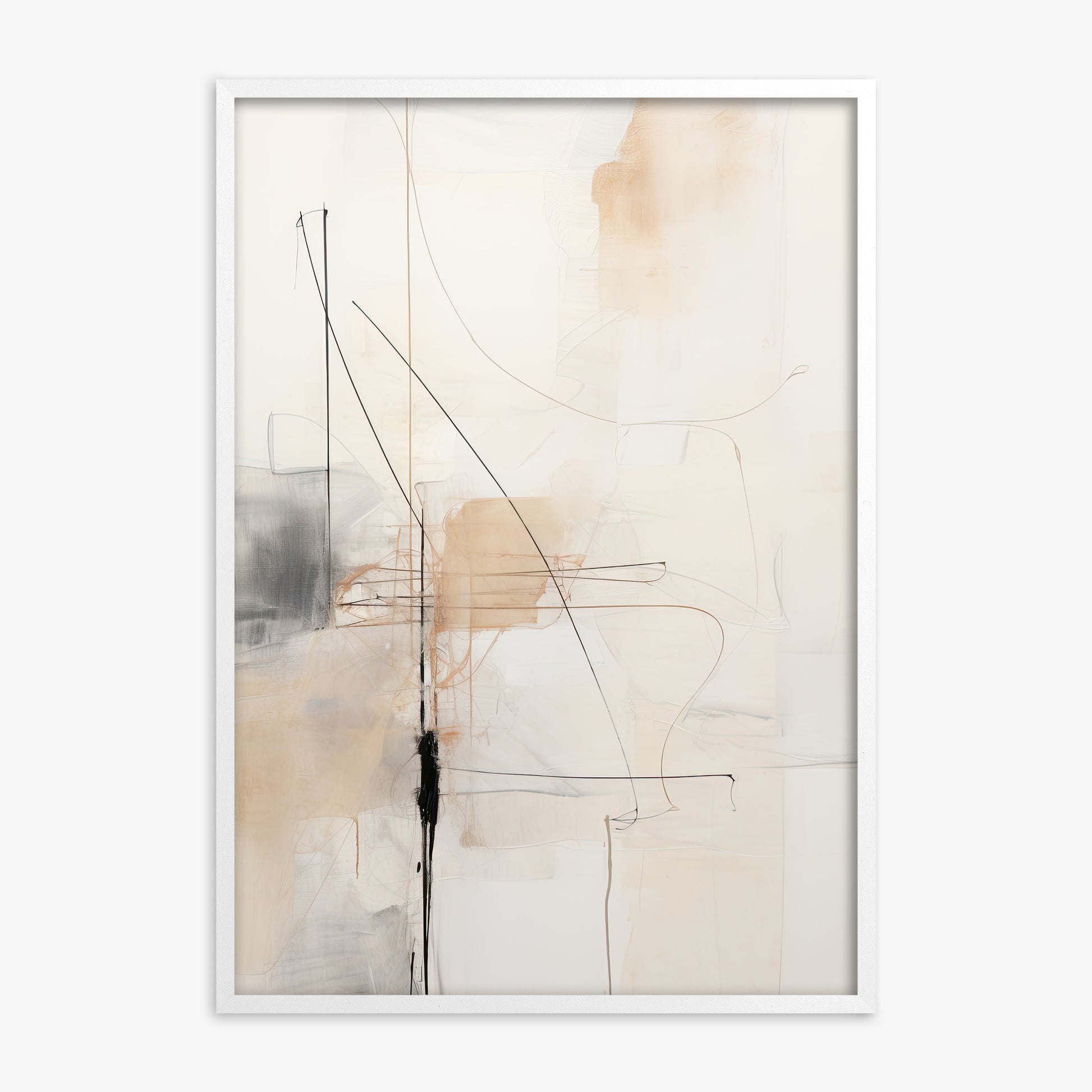 Veiled Blueprint, White Framed Poster With White Frame