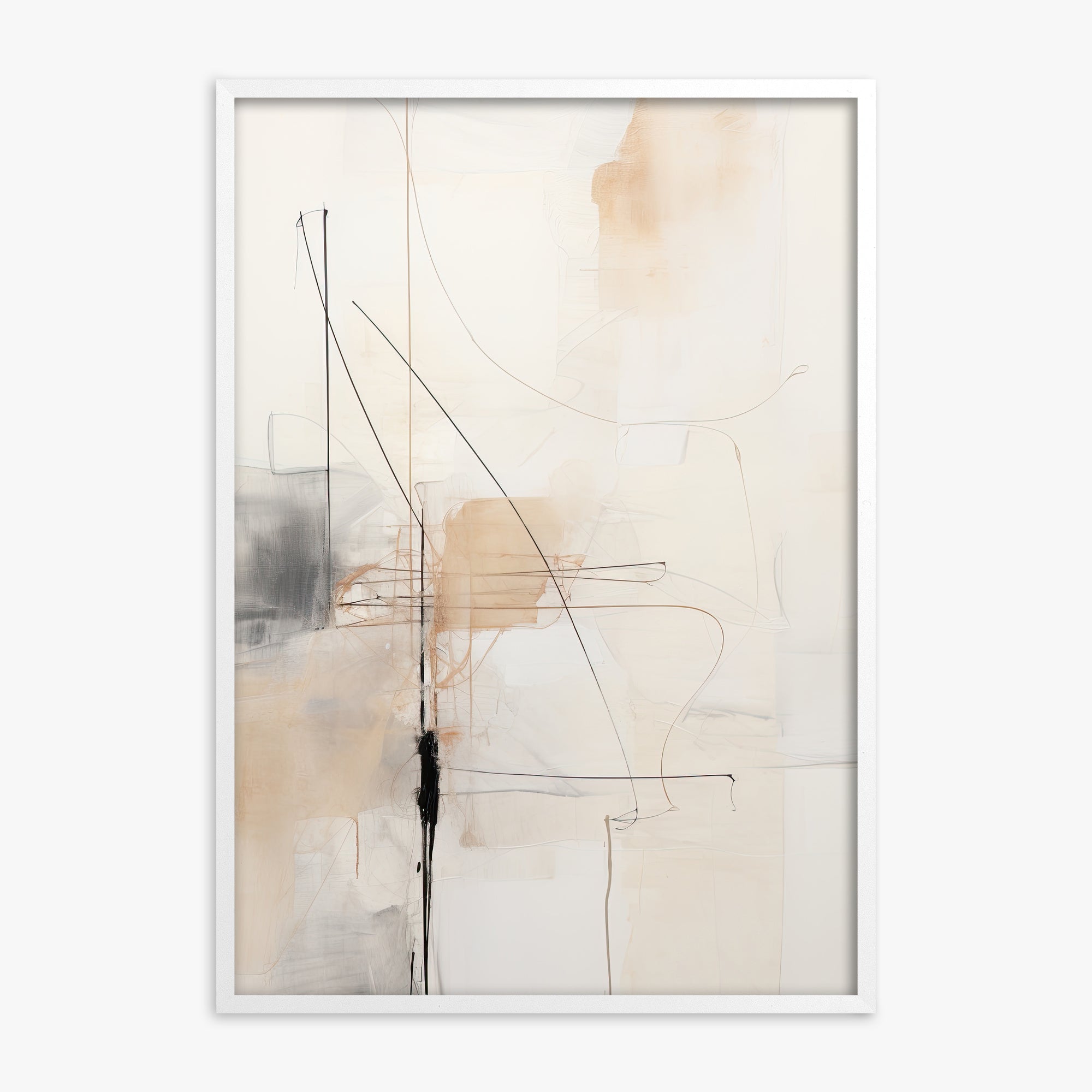 Veiled Blueprint, White Framed Poster With White Frame