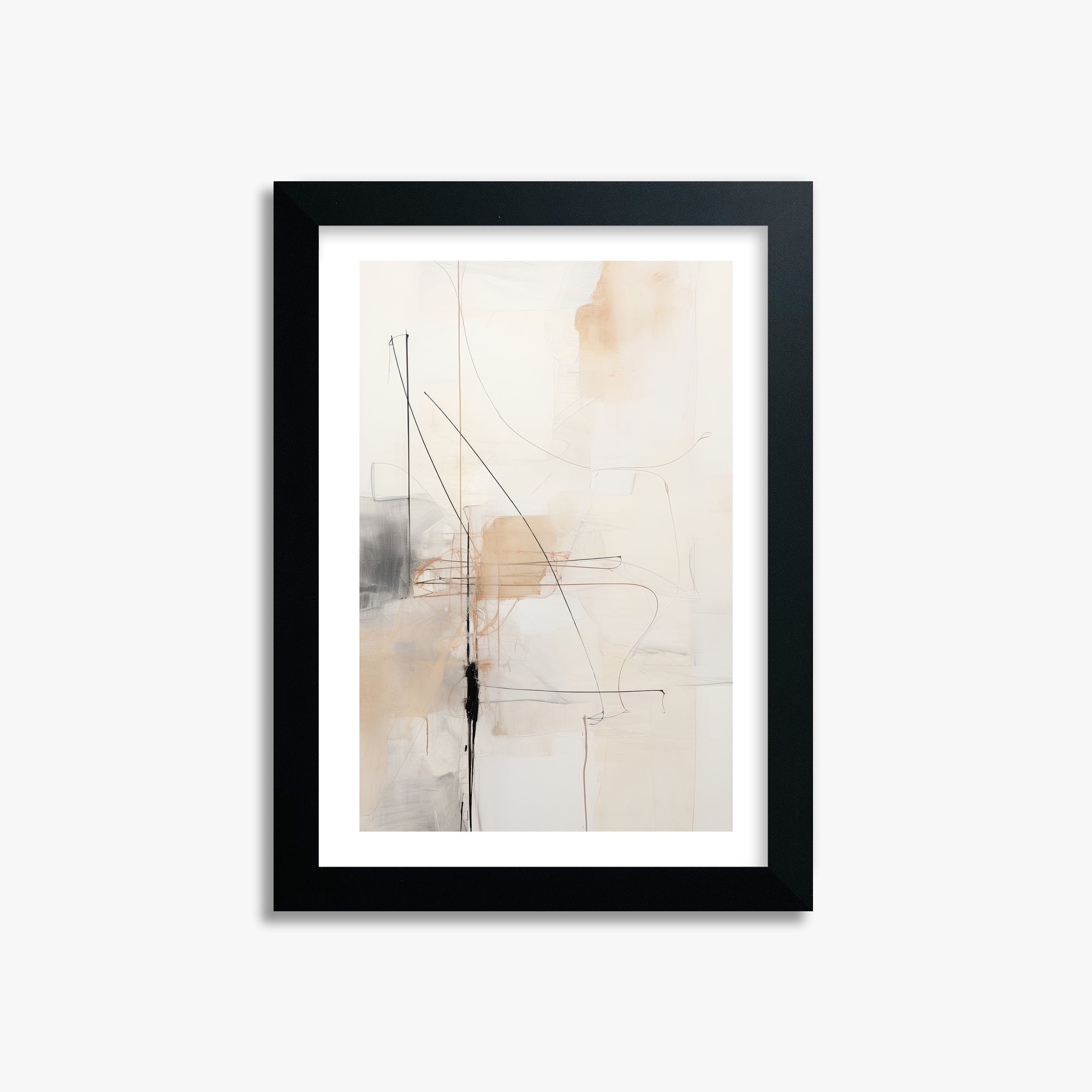 Veiled Blueprint, 21x30cm Black Framed Art Reproduction