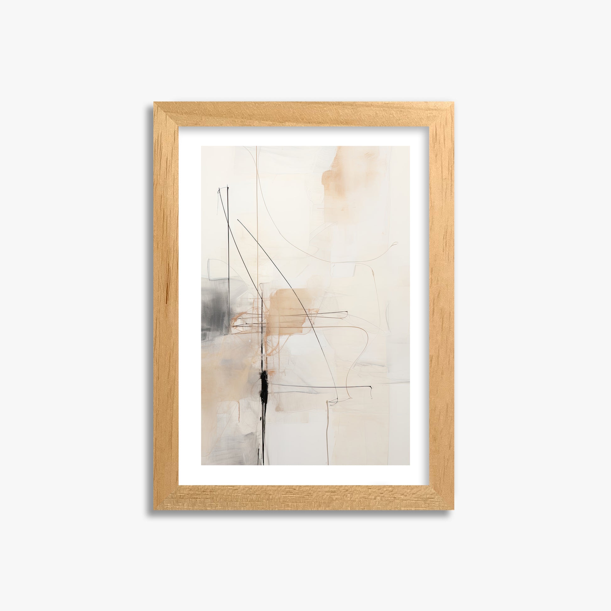 Veiled Blueprint, 21x30cm Oak Framed Art Reproduction