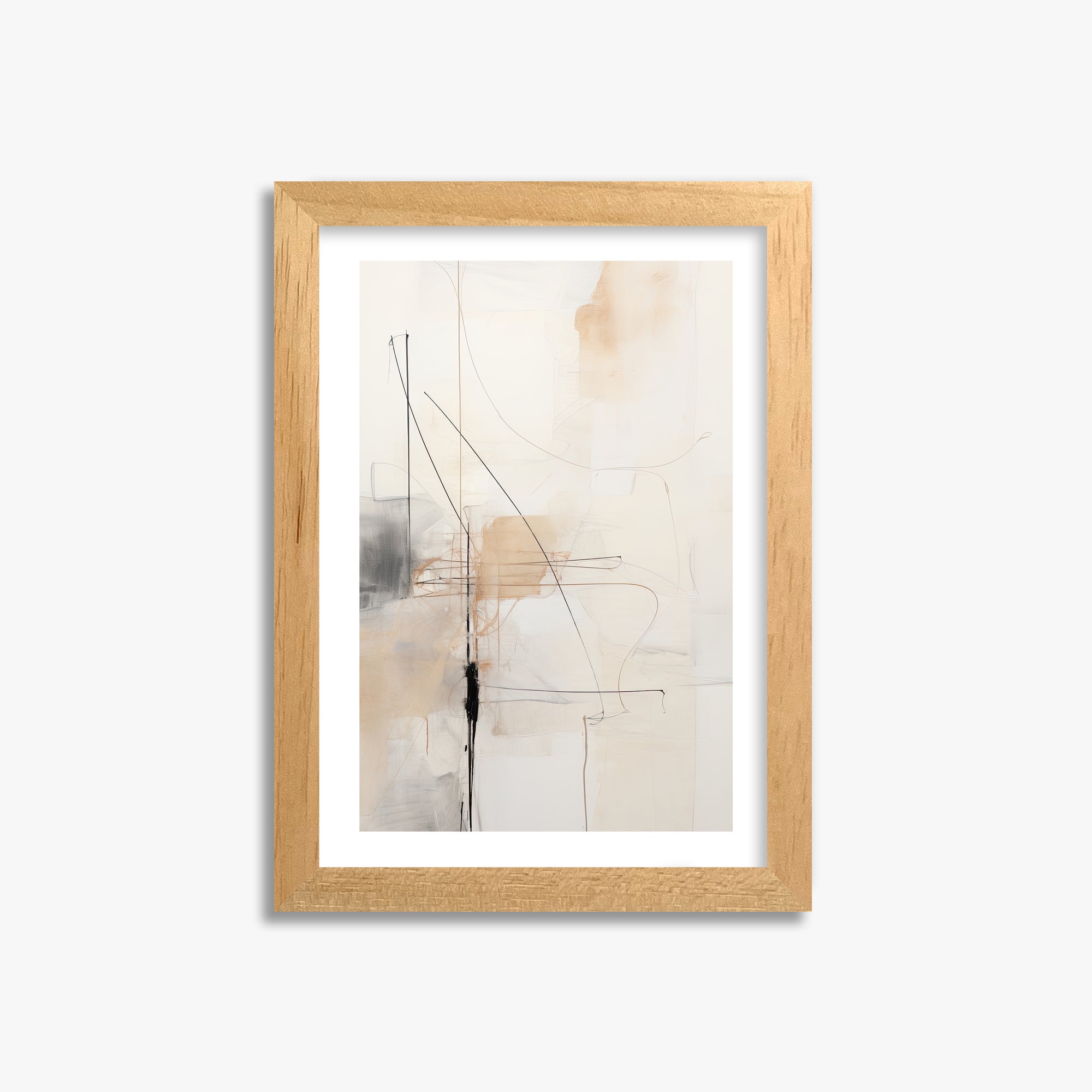 Veiled Blueprint, 21x30cm Oak Framed Art Reproduction