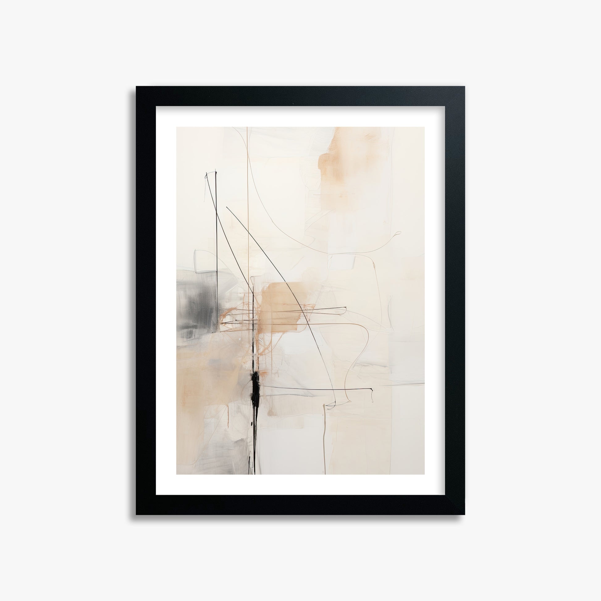 Veiled Blueprint, 30x40cm Black Framed Art Reproduction