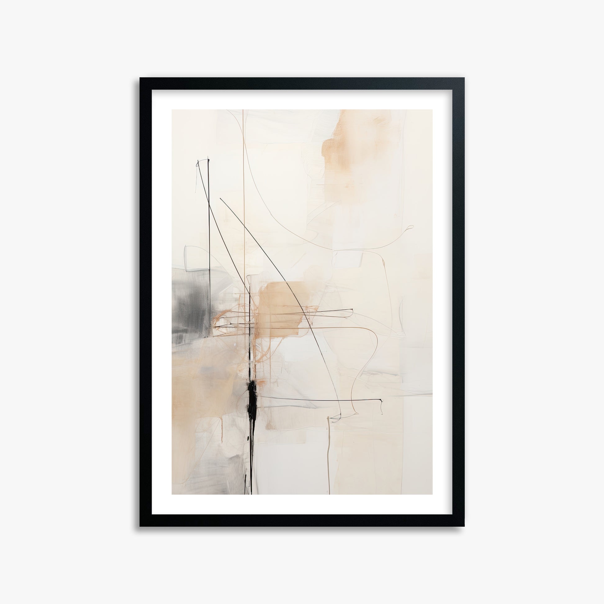 Veiled Blueprint, 50x70cm Black Framed Art Reproduction