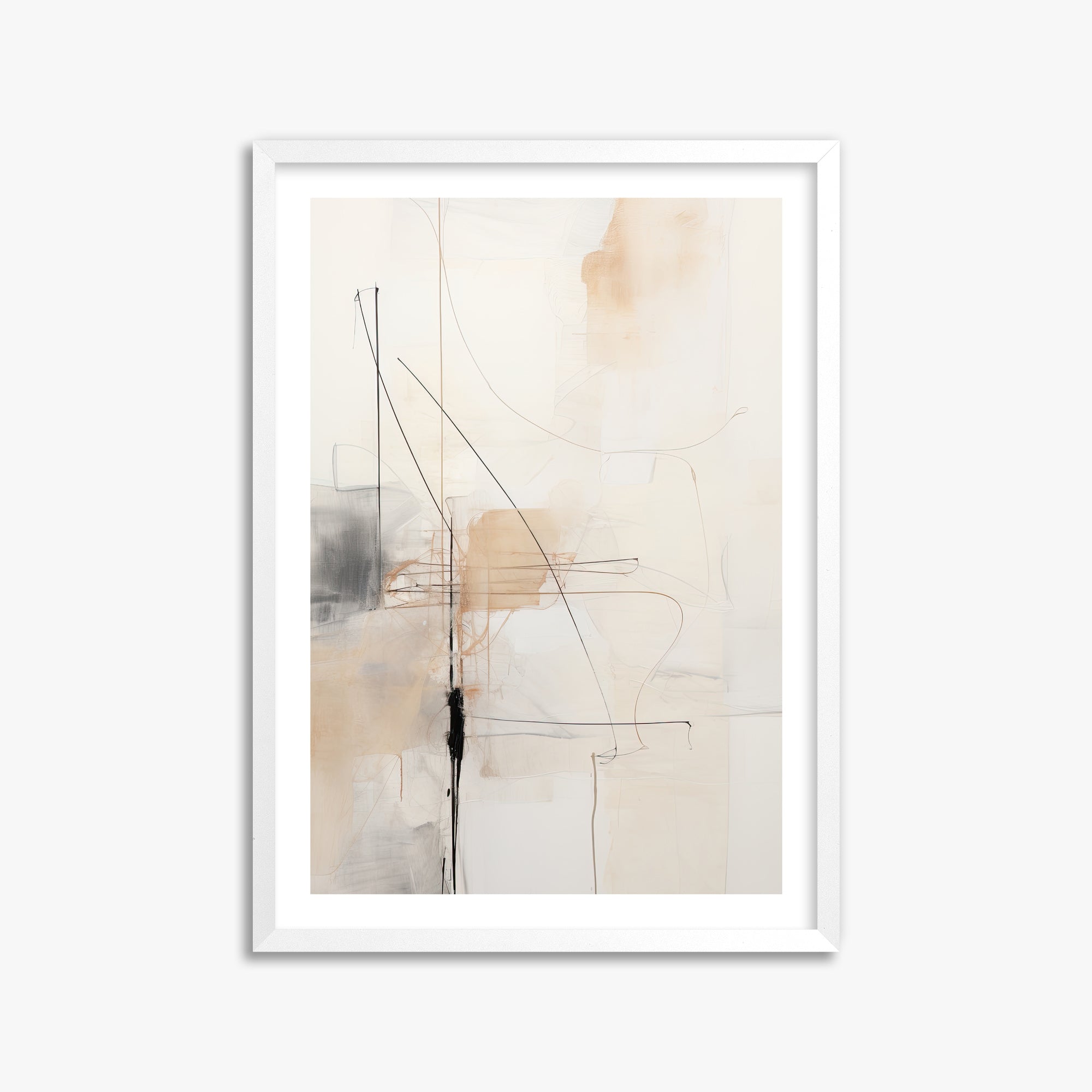 Veiled Blueprint, 50x70cm Whitek Framed Art Reproduction