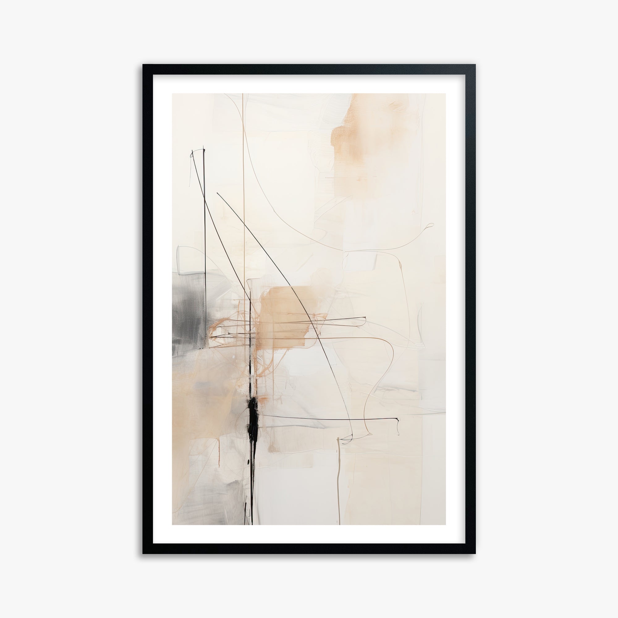 Veiled Blueprint, 61x91cm Black Framed Art Reproduction