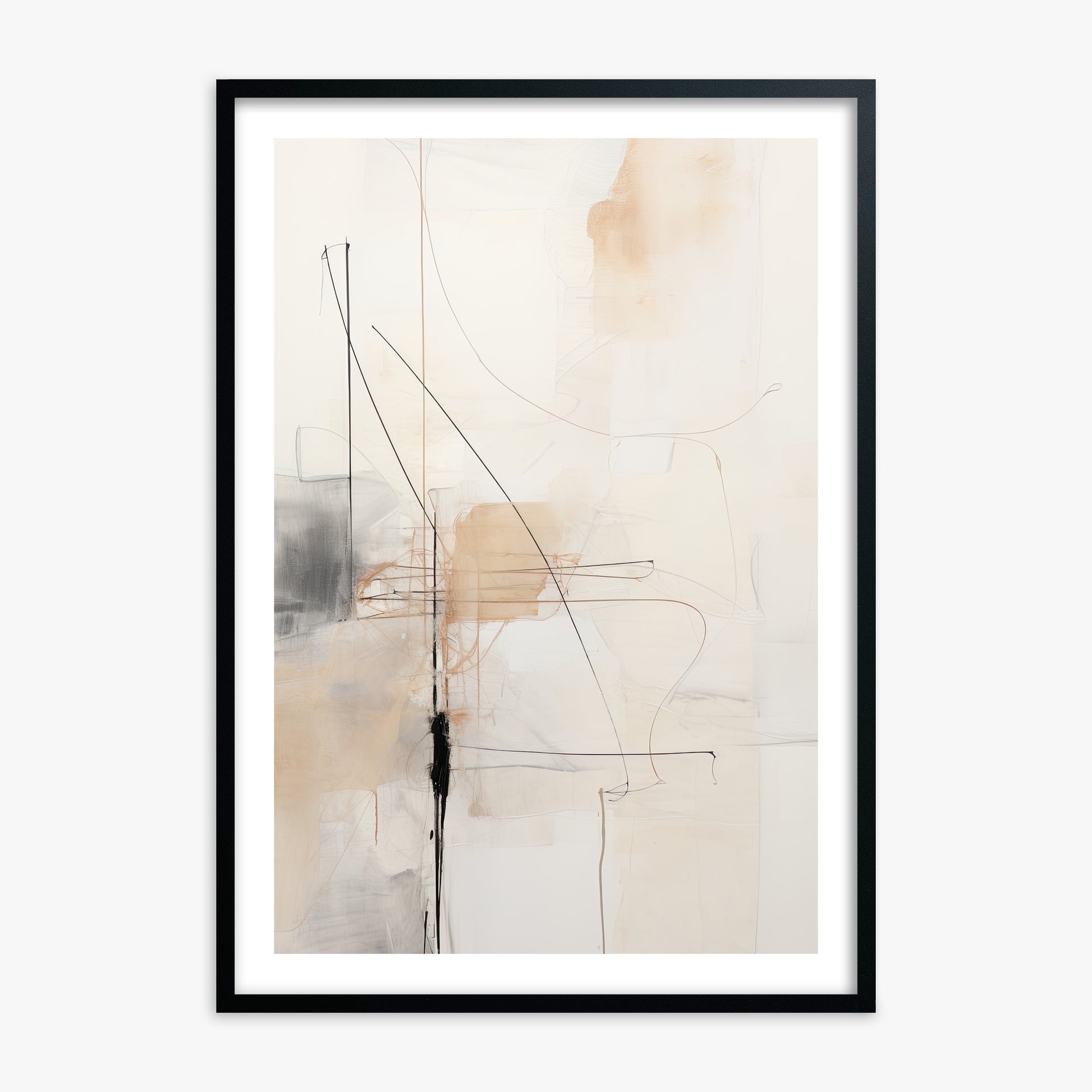 Veiled Blueprint, 70x100cm Black Framed Art Reproduction