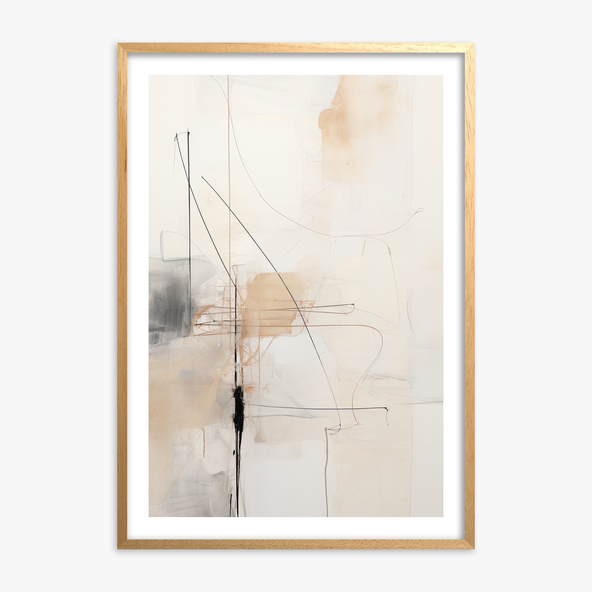 Veiled Blueprint, 70x100cm Oak Framed Art Reproduction