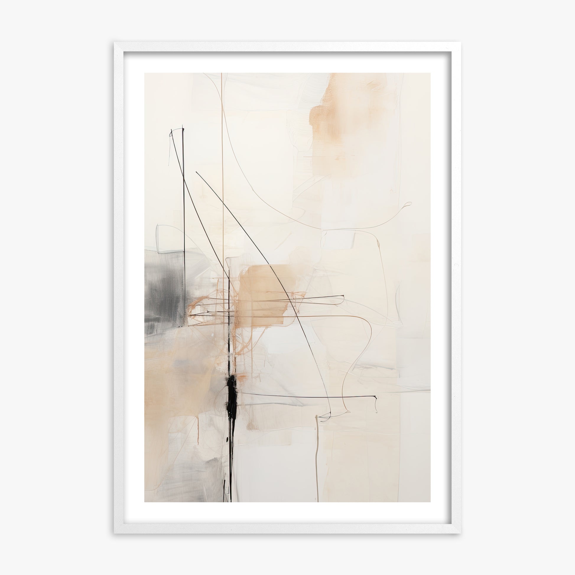 Veiled Blueprint, 70x100cm Whitek Framed Art Reproduction