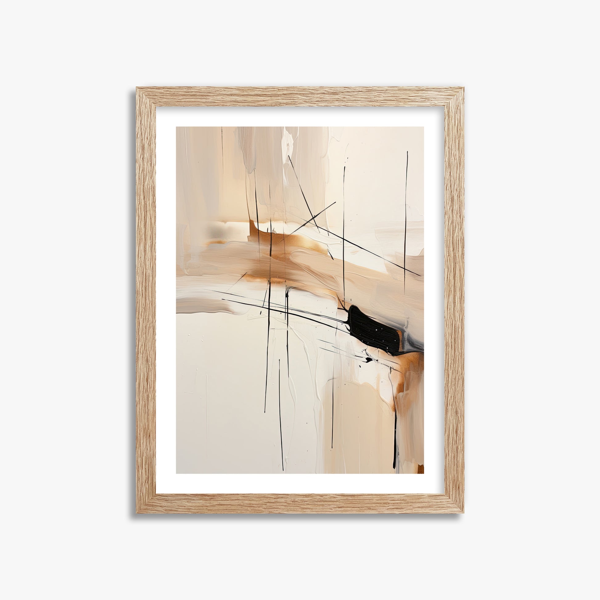Desert Whisper, 30x40cm Framed Art Reproduction With Raw Oak Frame