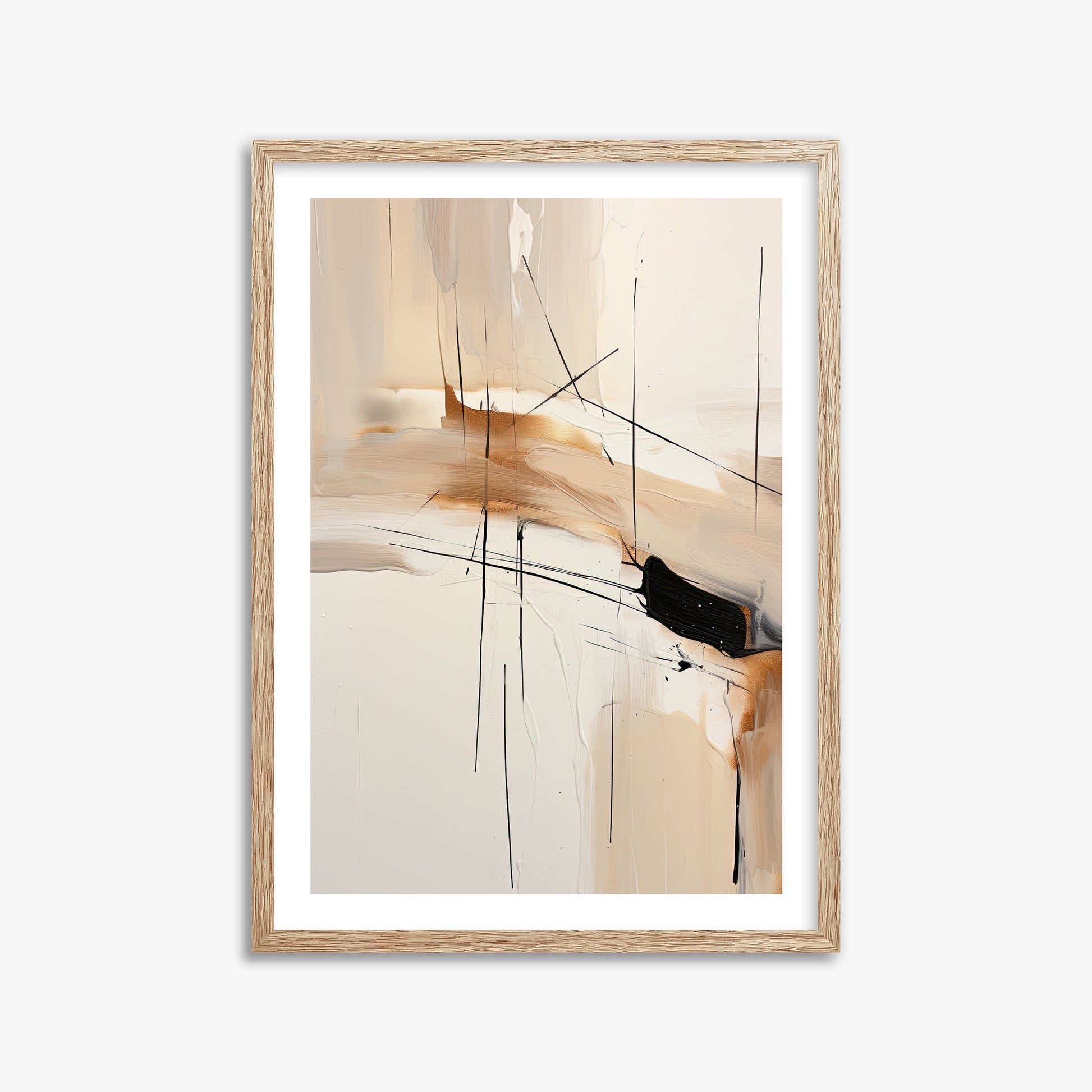 Desert Whisper, 50x70cm Framed Art Reproduction With Raw Oak Frame