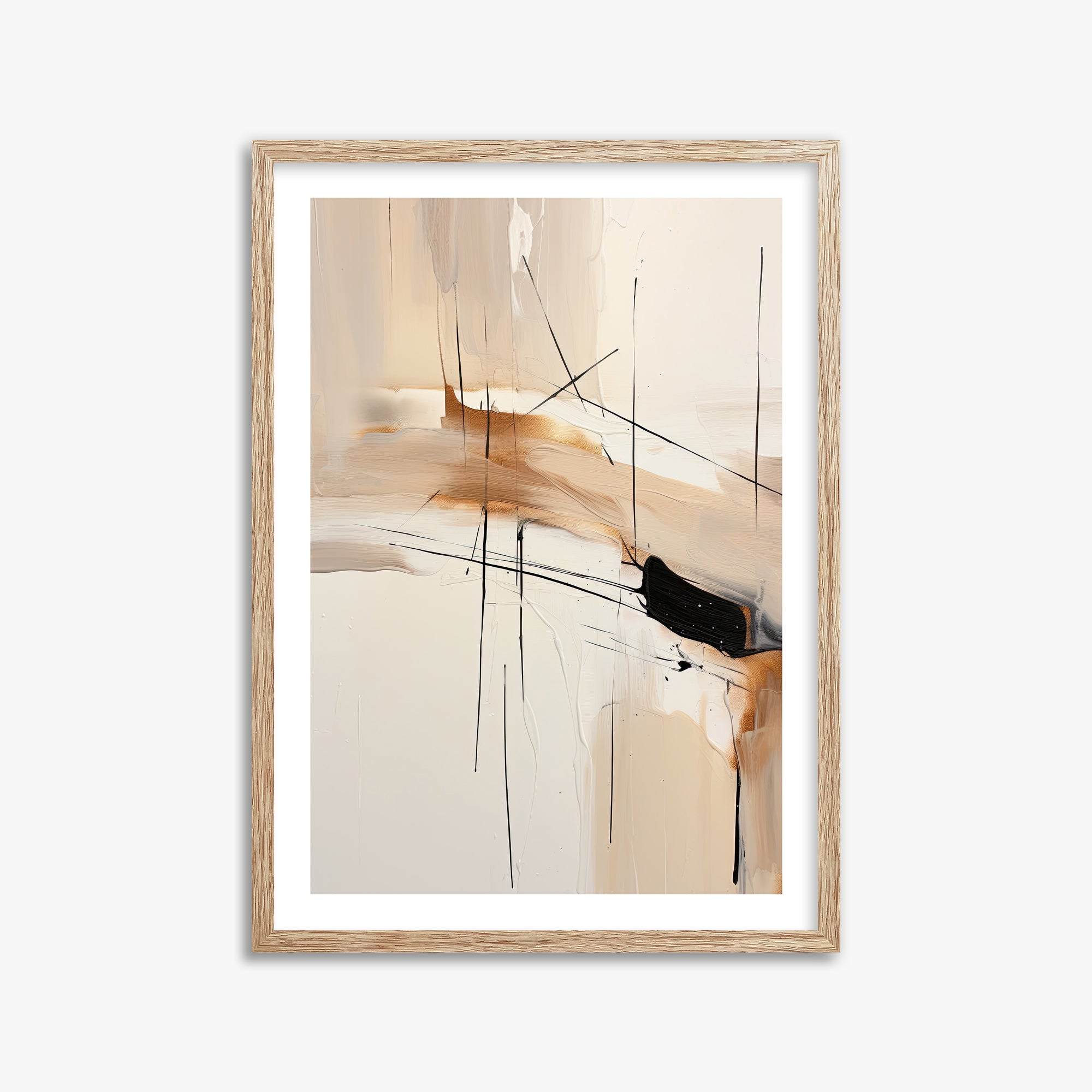 Desert Whisper, 50x70cm Framed Art Reproduction With Raw Oak Frame