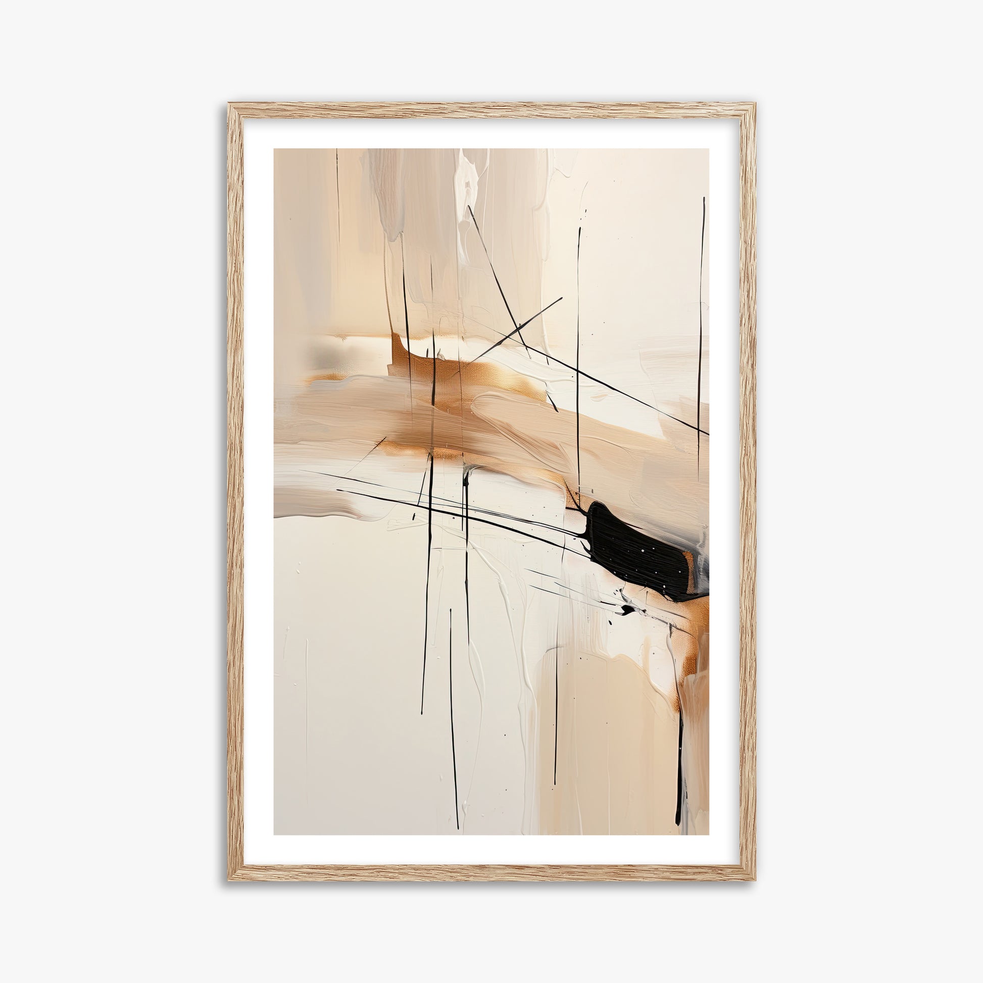 Desert Whisper, 61x91cm Framed Art Reproduction With Raw Oak Frame