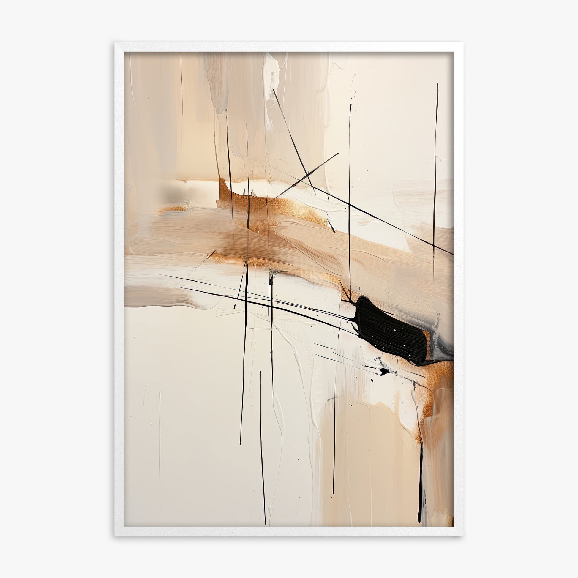 Desert Whisper, White Framed Poster With White Frame