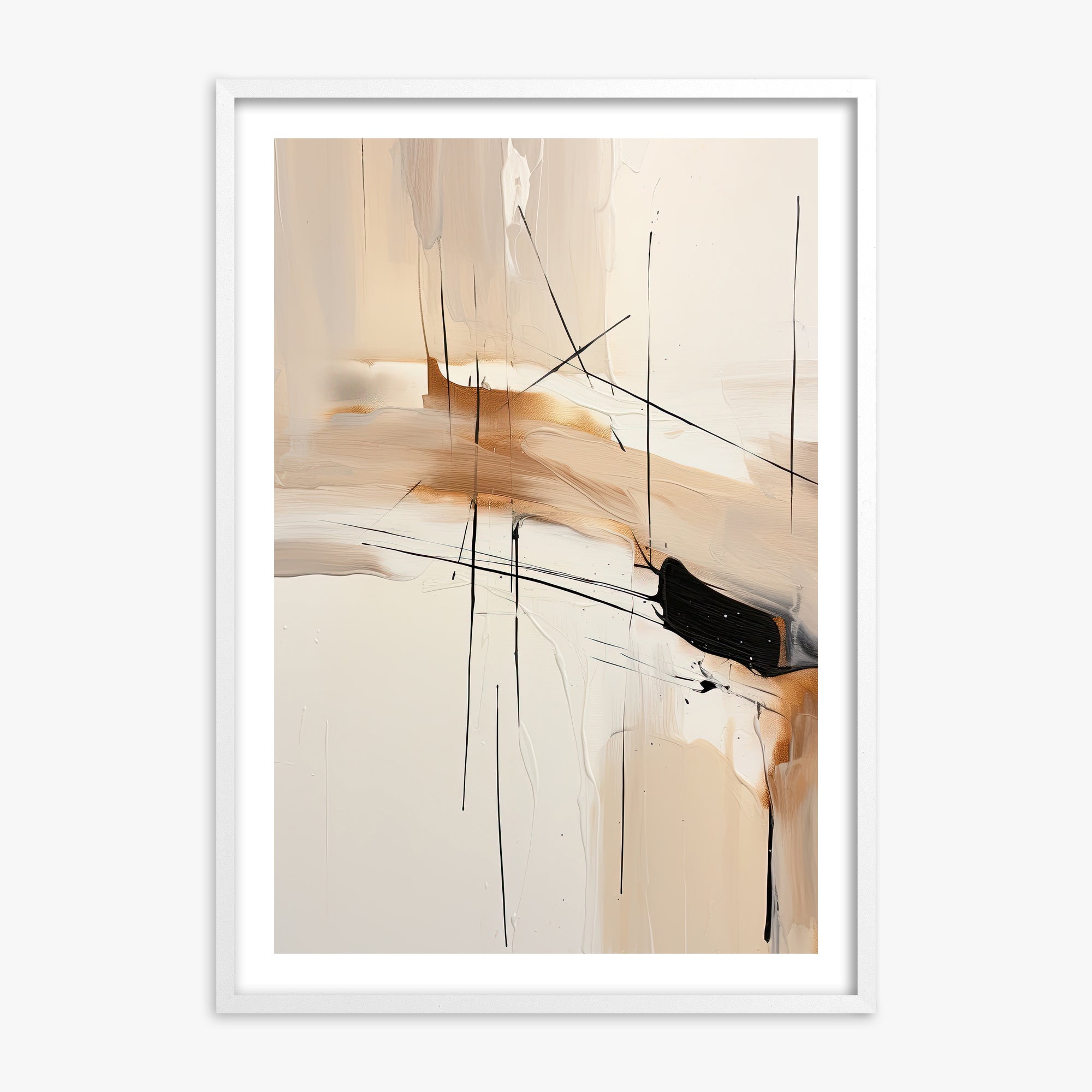 Desert Whisper, White Framed Poster With White Frame