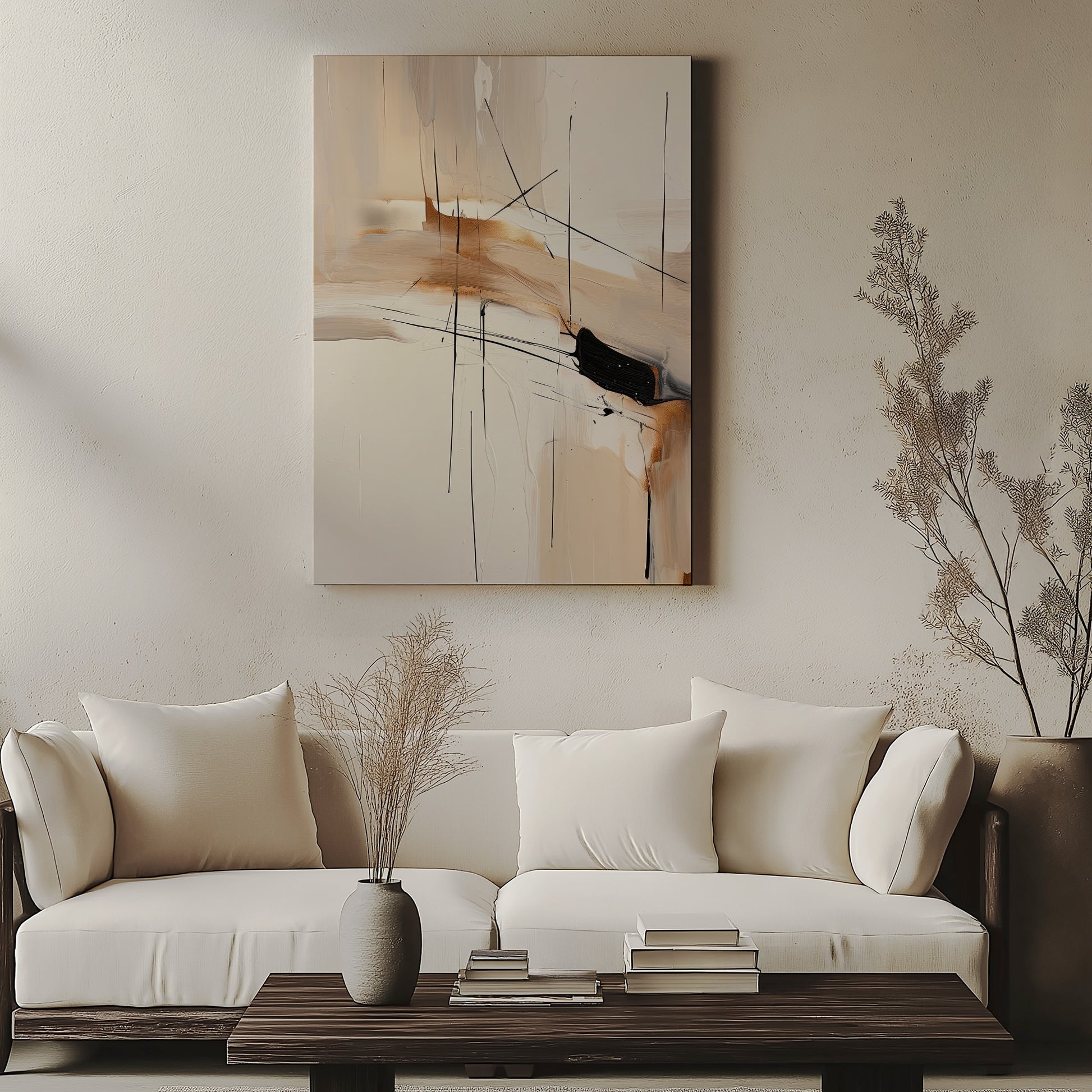 Design Concept No. 57 for Desert Whisper Japanese Satin Canvas Wall Art