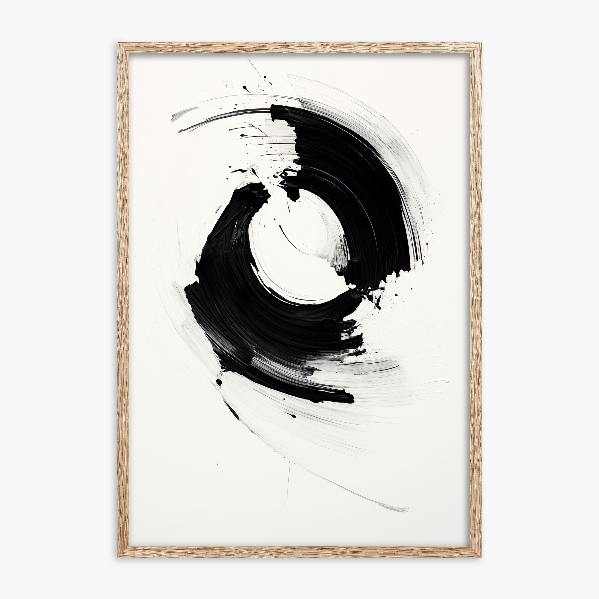 Orb in Motion, 70x100cm Framed Art Reproduction With Raw Oak Frame