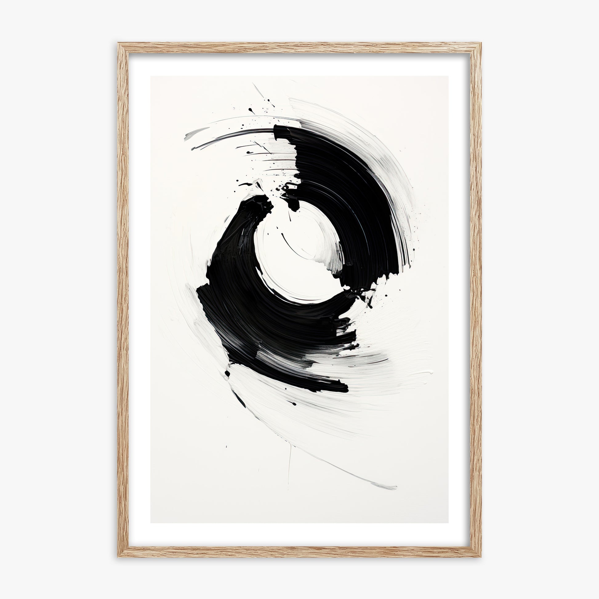Orb in Motion, 70x100cm Framed Art Reproduction With Raw Oak Frame