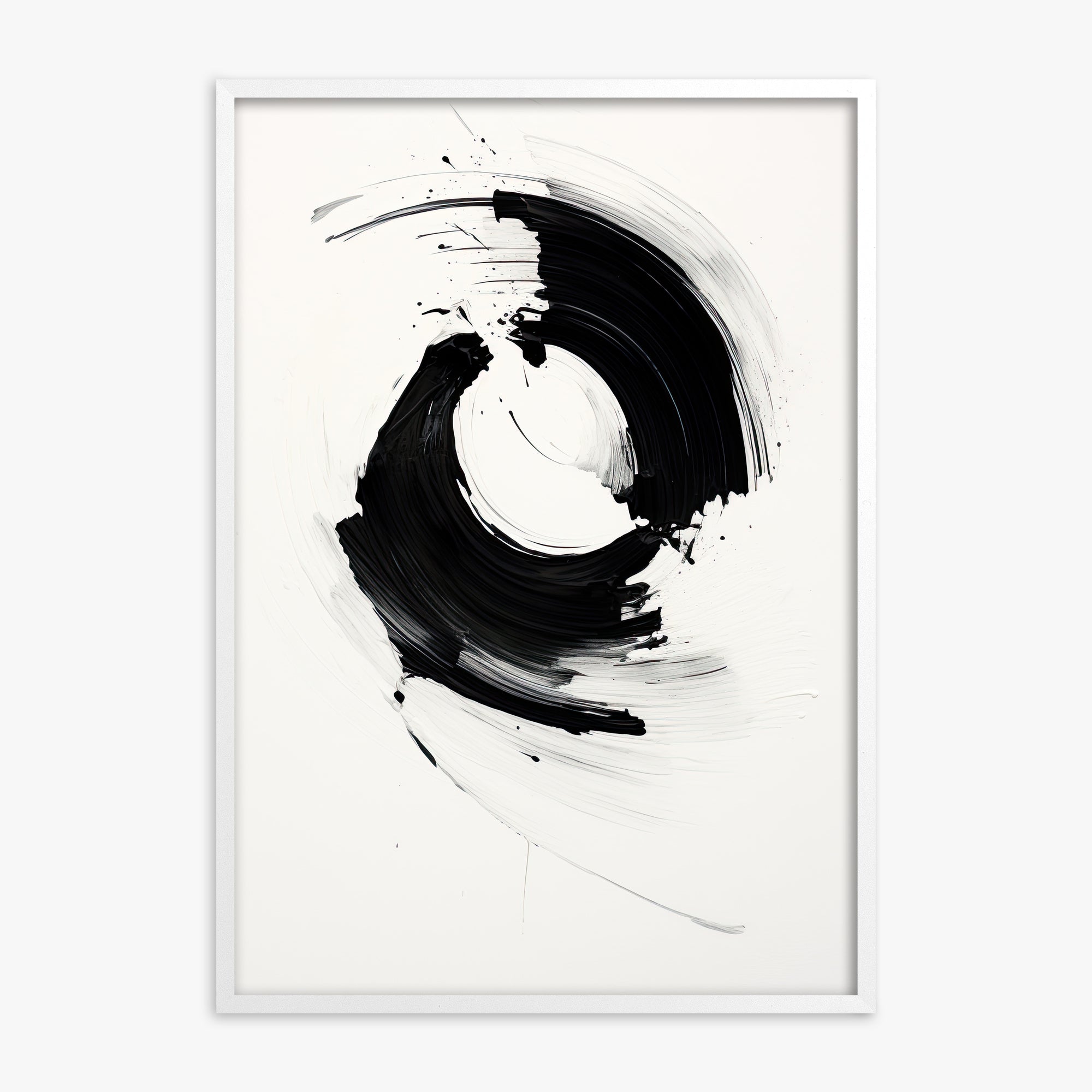 Orb in Motion, White Framed Poster With White Frame
