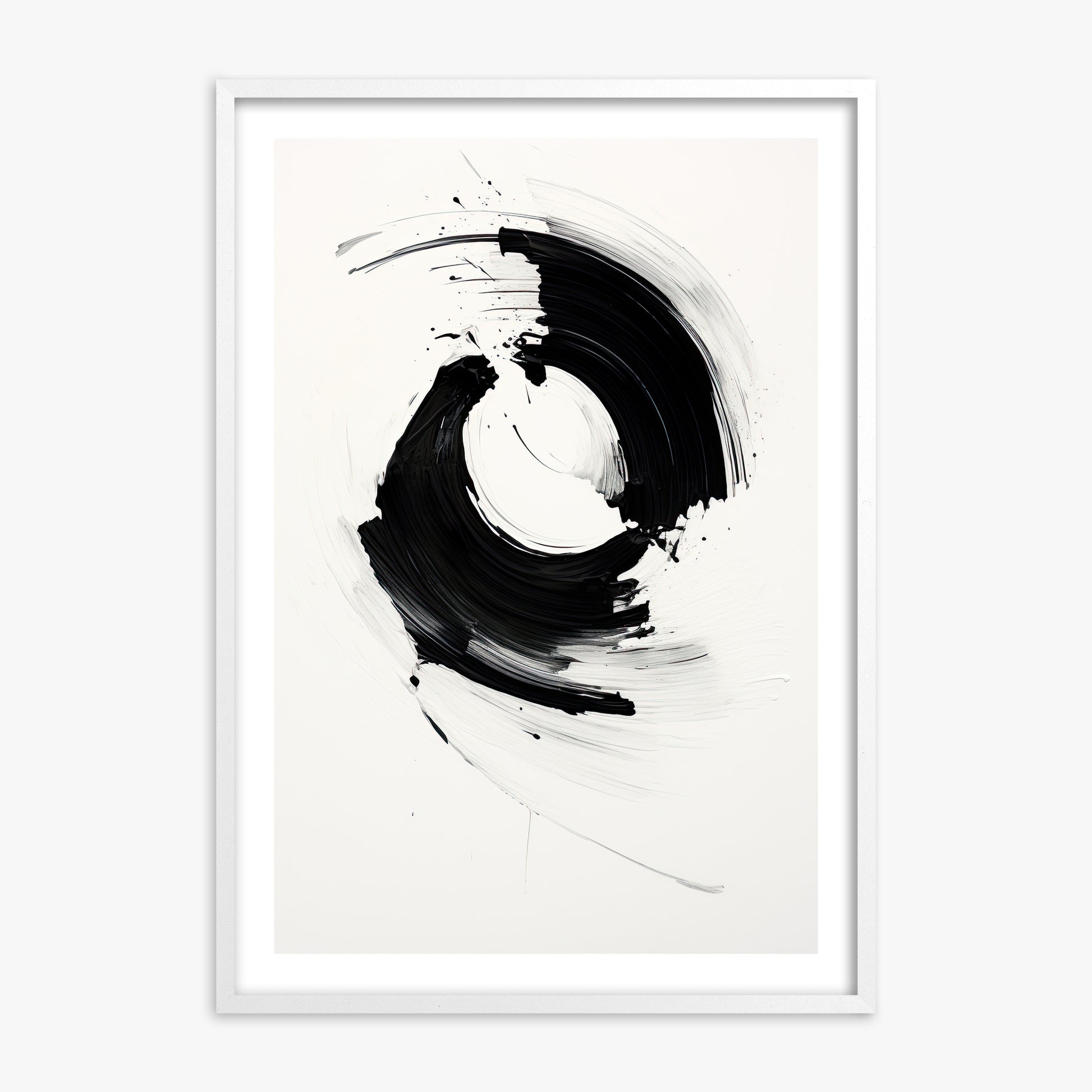 Orb in Motion, White Framed Poster With White Frame