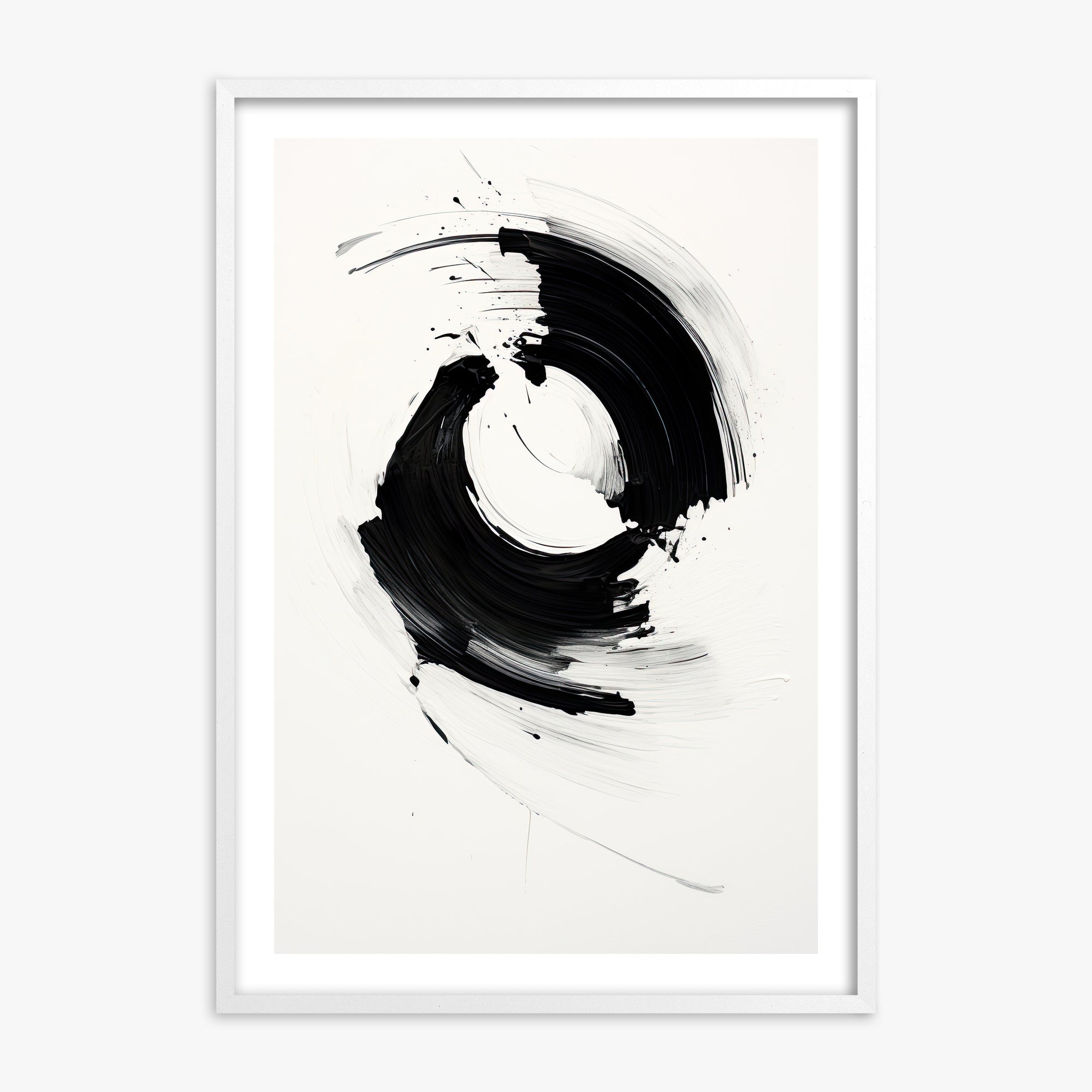 Orb in Motion, White Framed Poster With White Frame