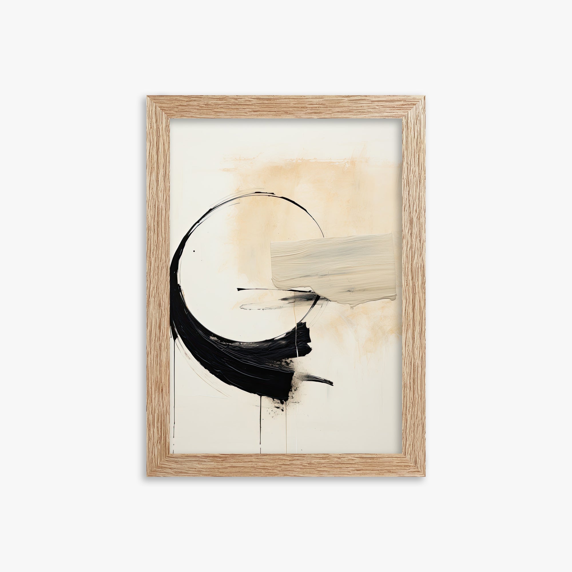 Arc Fragment, 21x30cm Framed Art Reproduction With Raw Oak Frame