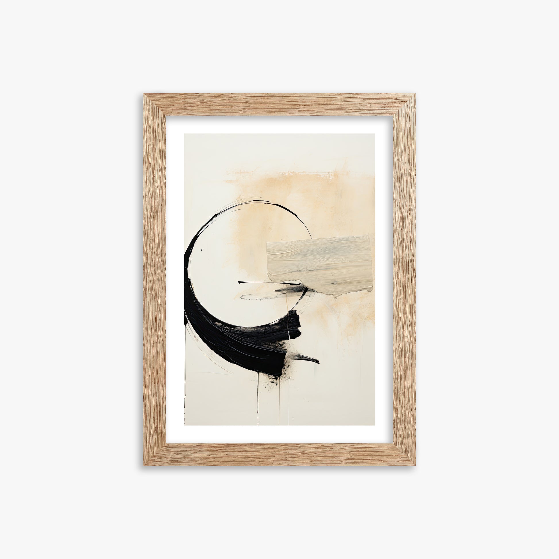 Arc Fragment, 21x30cm Framed Art Reproduction With Raw Oak Frame