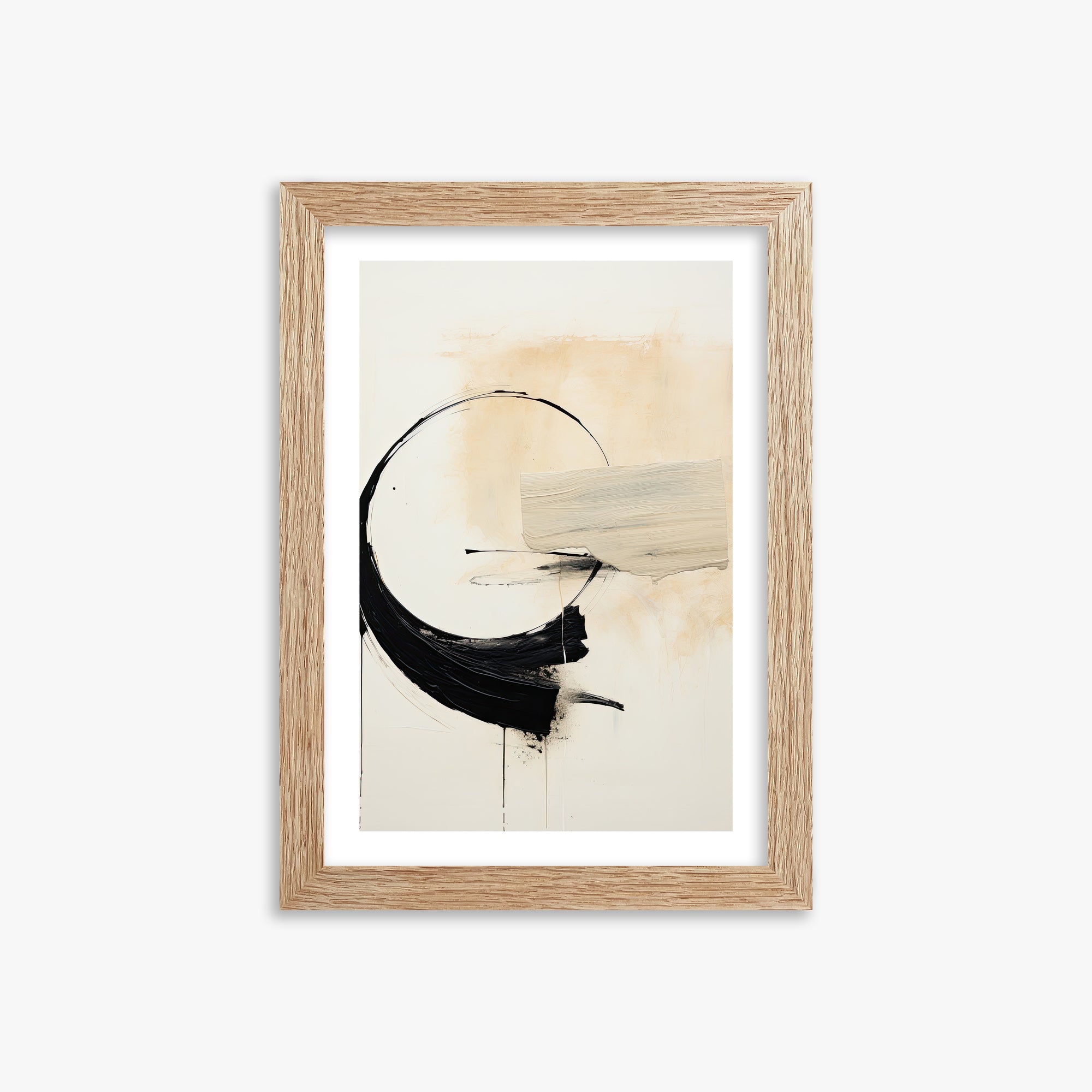 Arc Fragment, 21x30cm Framed Art Reproduction With Raw Oak Frame