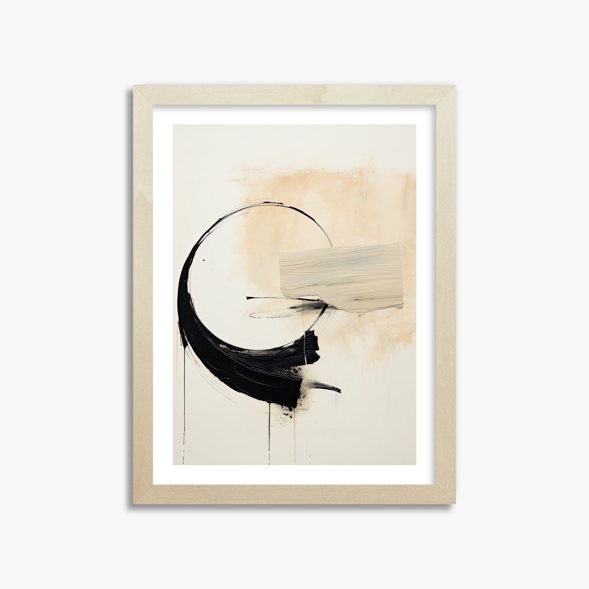 Arc Fragment, 30x40cm Framed Art Reproduction With Lime Wood Frame