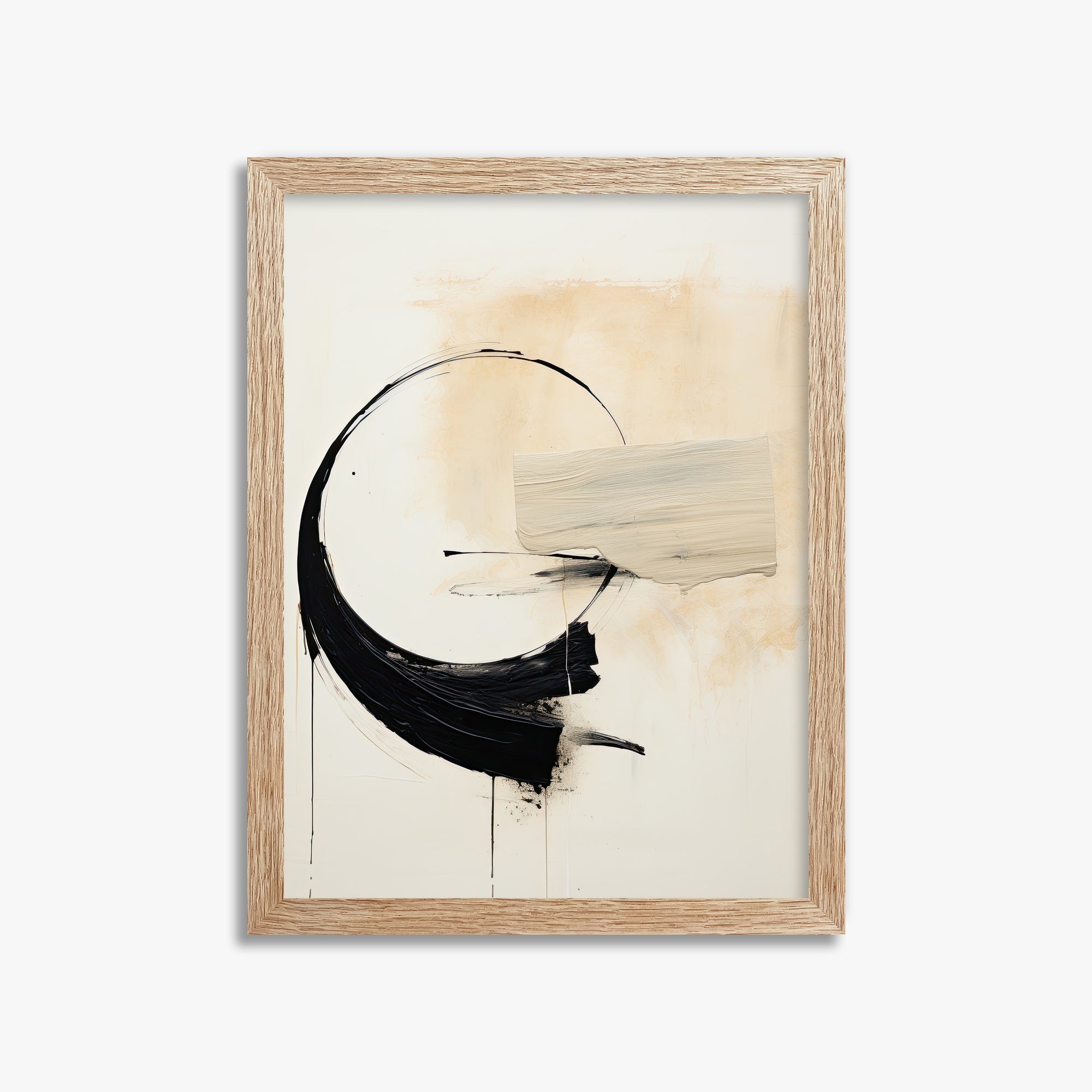 Arc Fragment, 30x40cm Framed Art Reproduction With Raw Oak Frame