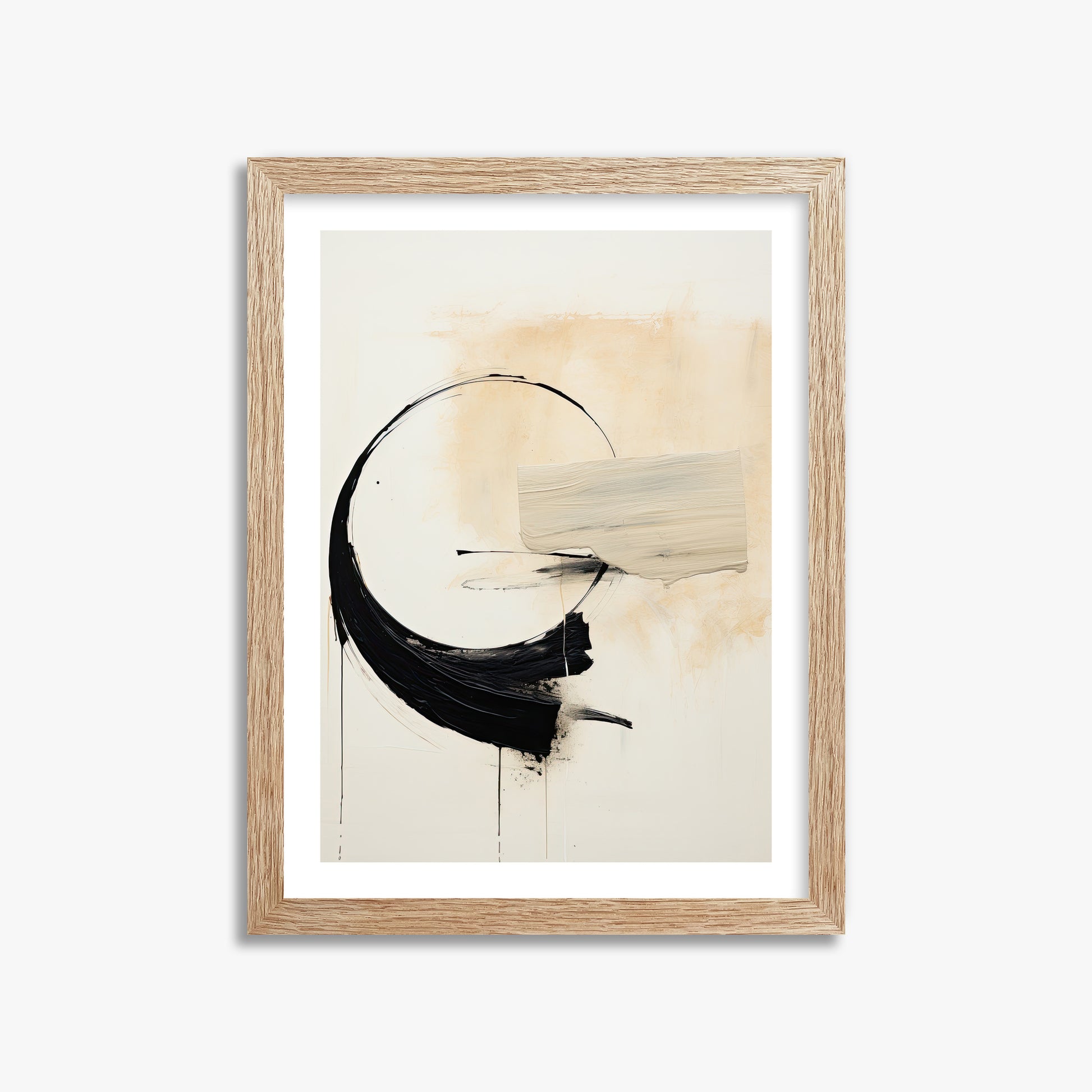 Arc Fragment, 30x40cm Framed Art Reproduction With Raw Oak Frame