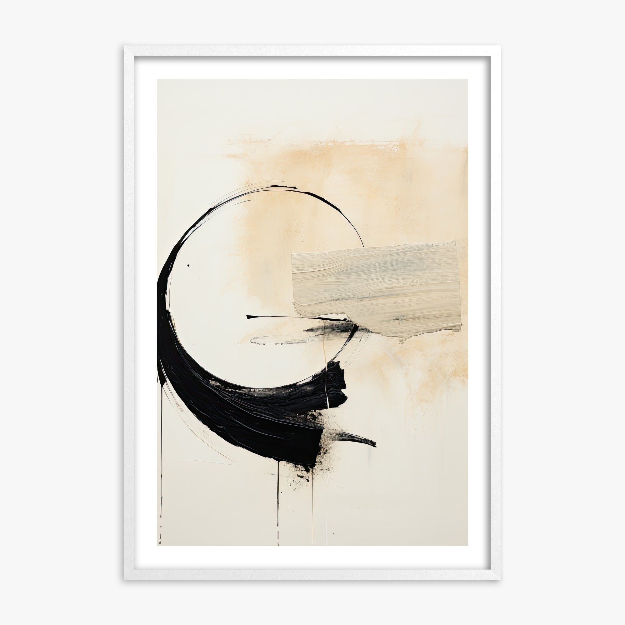 Arc Fragment, White Framed Poster With White Frame