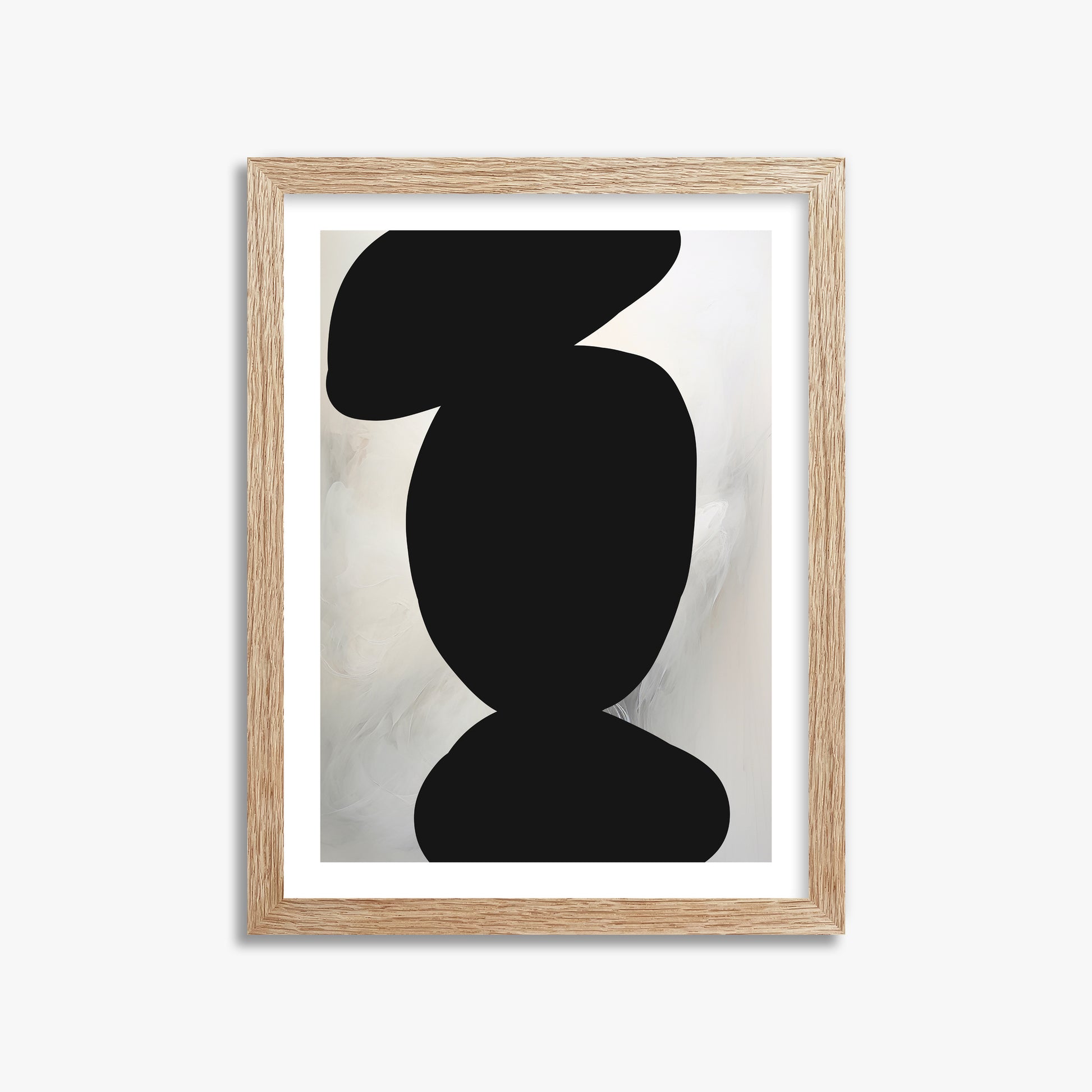Silent Totem, 30x40cm Framed Art Reproduction With Raw Oak Frame