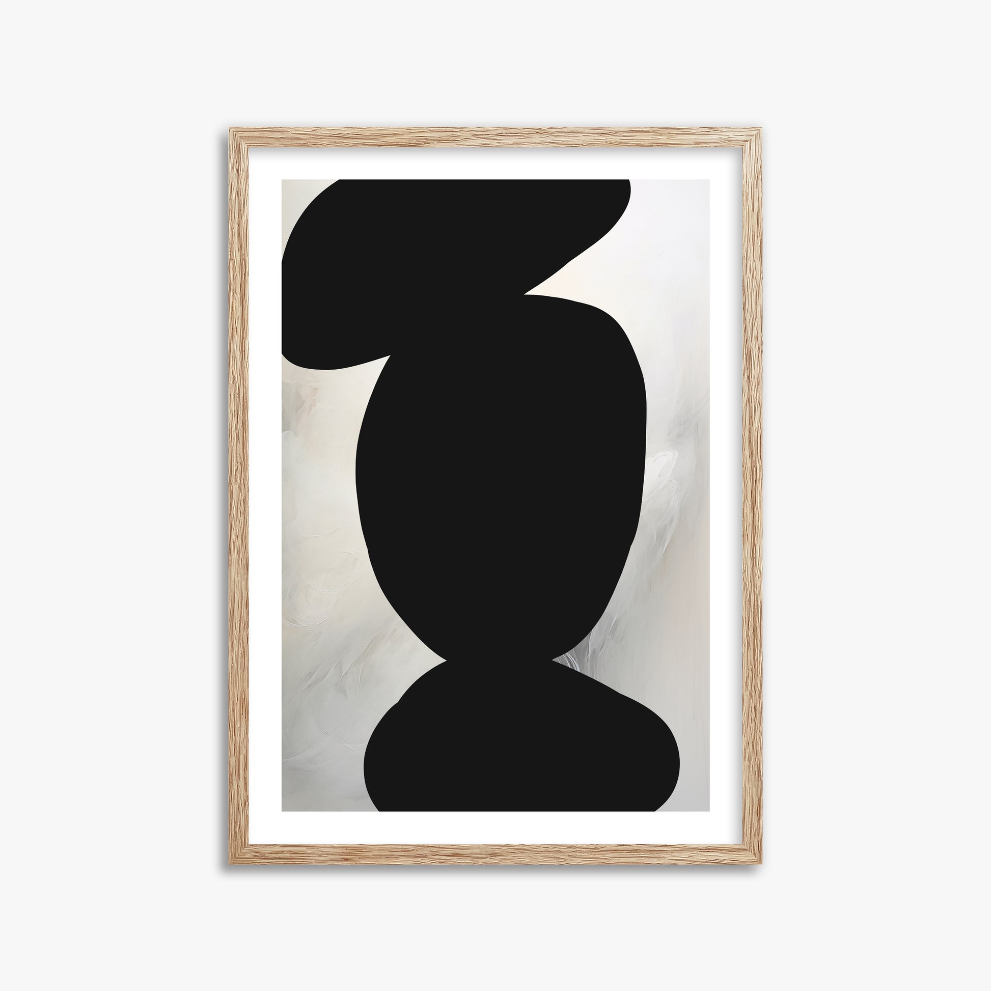 Silent Totem, 50x70cm Framed Art Reproduction With Raw Oak Frame
