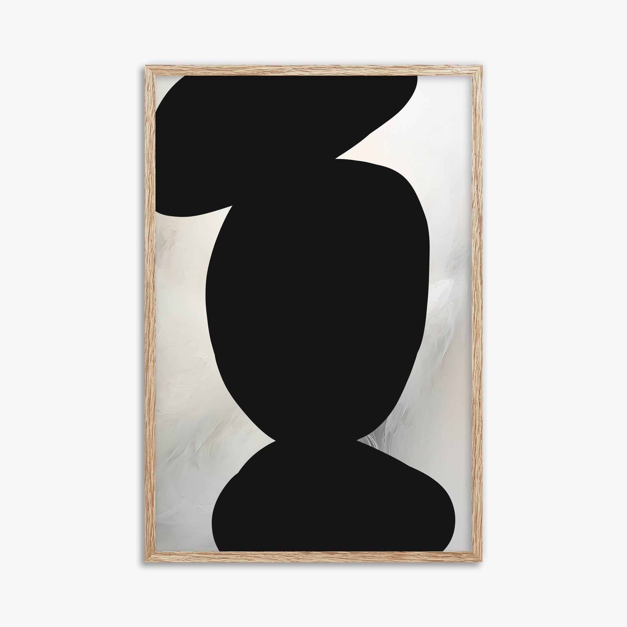Silent Totem, 61x91cm Framed Art Reproduction With Raw Oak Frame