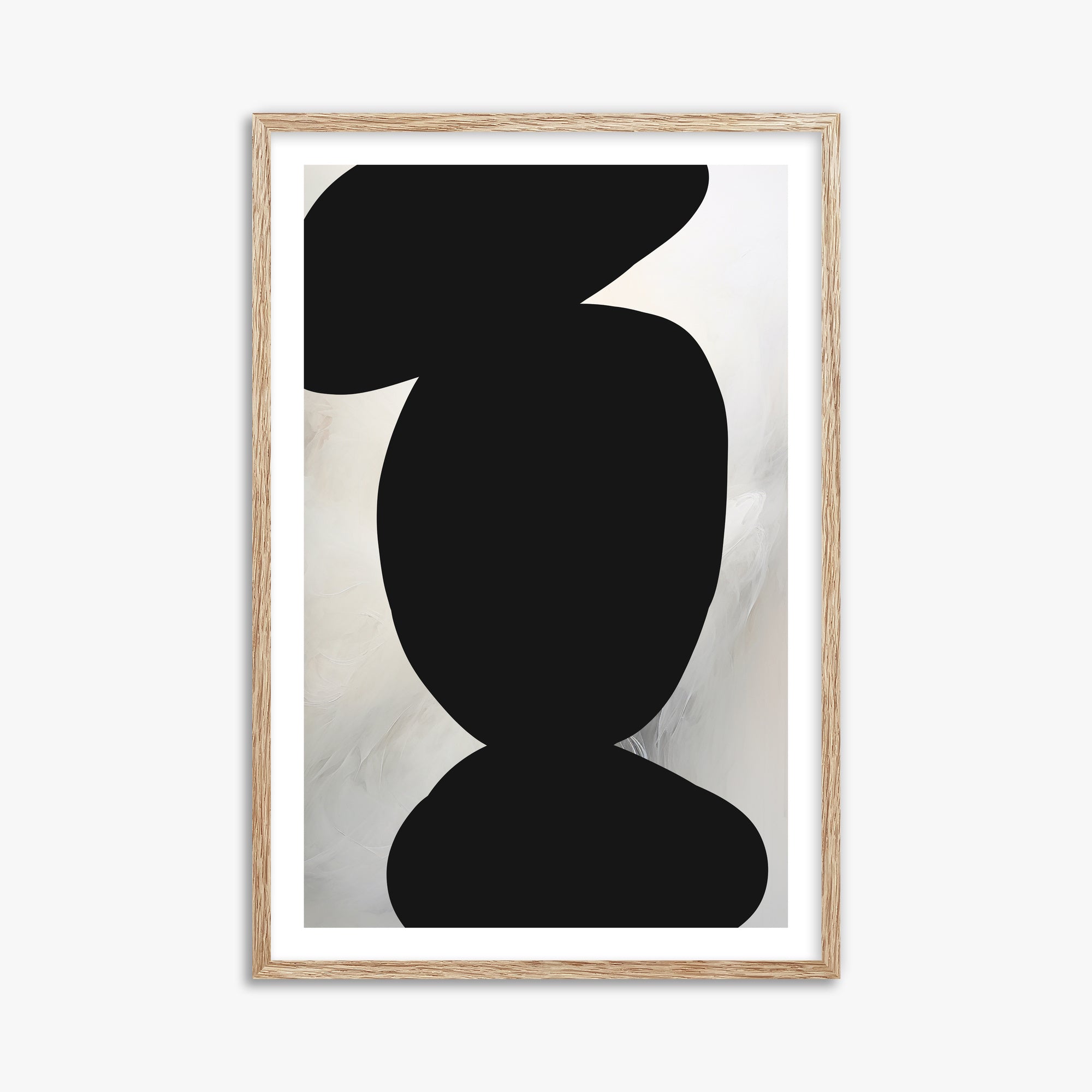 Silent Totem, 61x91cm Framed Art Reproduction With Raw Oak Frame