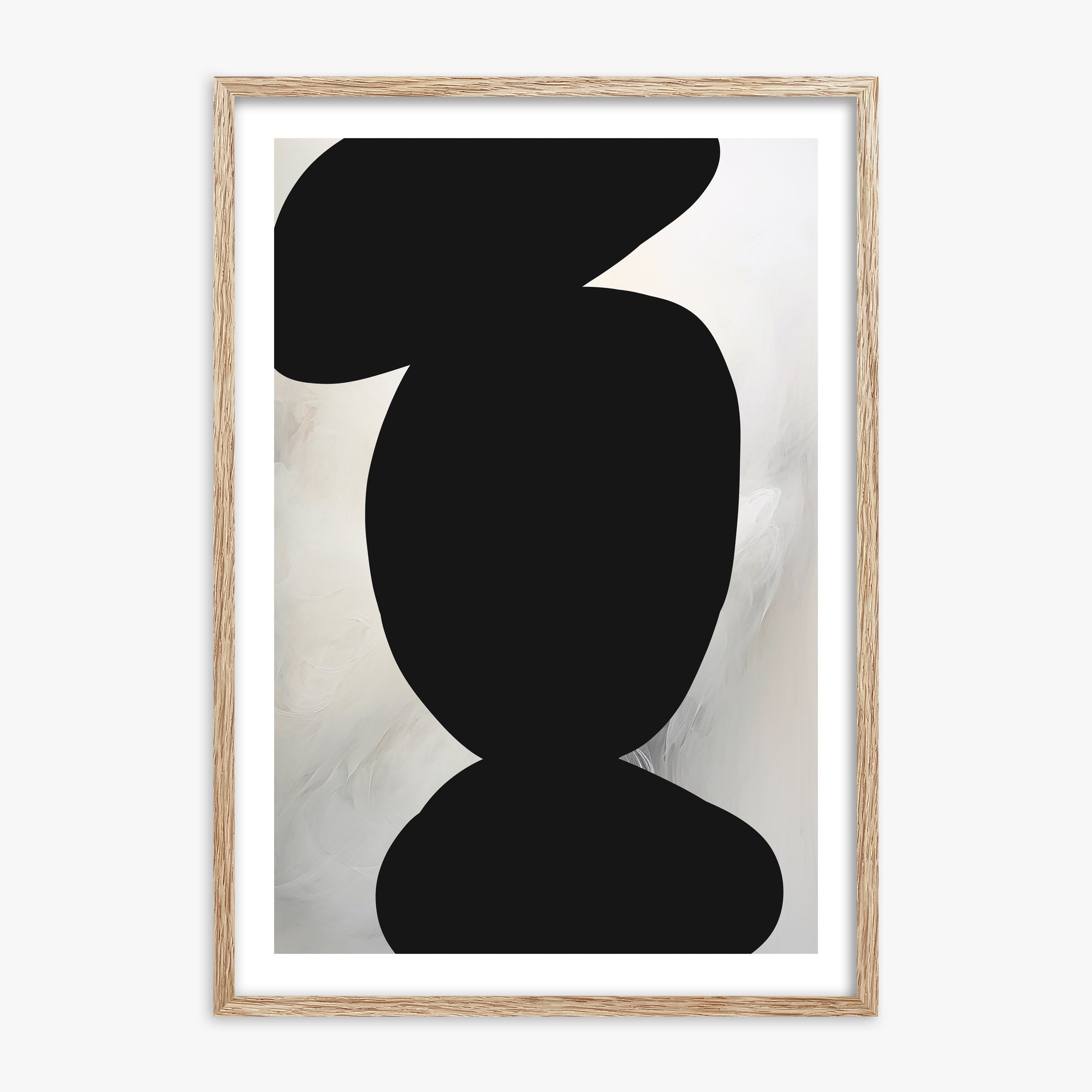 Silent Totem, 70x100cm Framed Art Reproduction With Raw Oak Frame