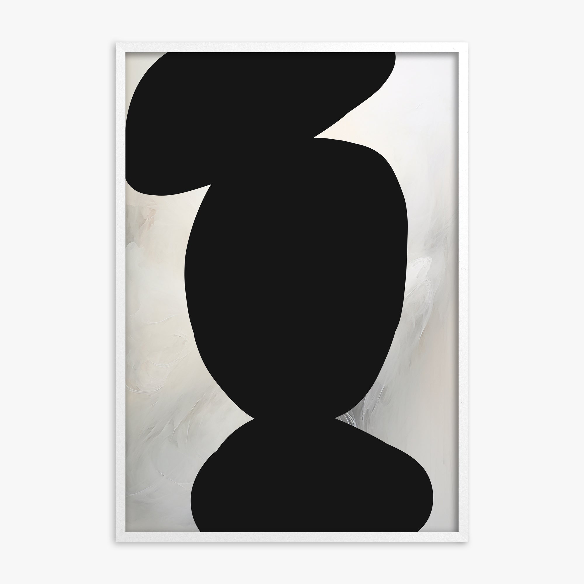 Silent Totem, White Framed Poster With White Frame